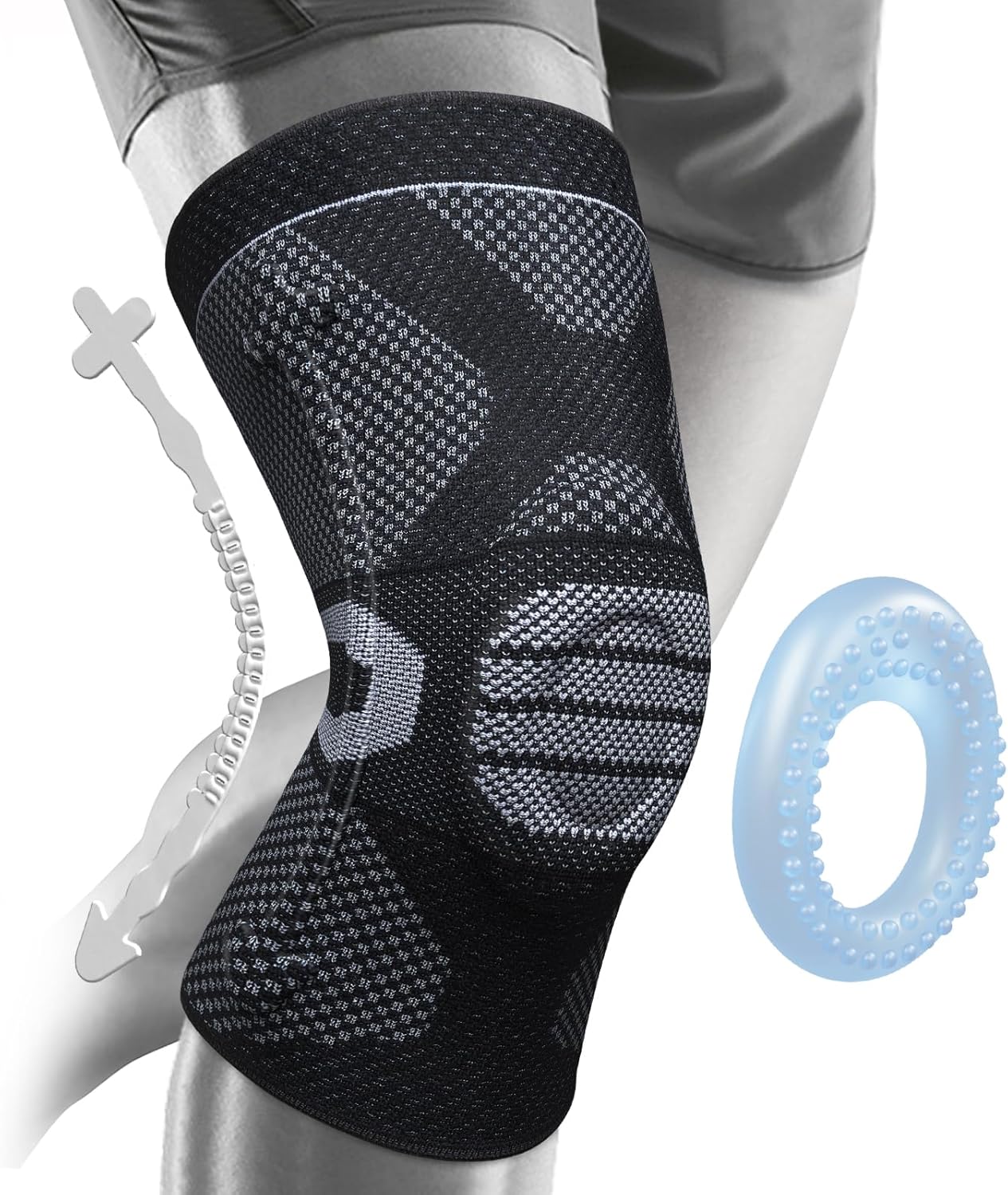 Detalle de NEENCA Professional Knee Support Sleeve with Patella Gel Pad & Side Spring Stabilizers