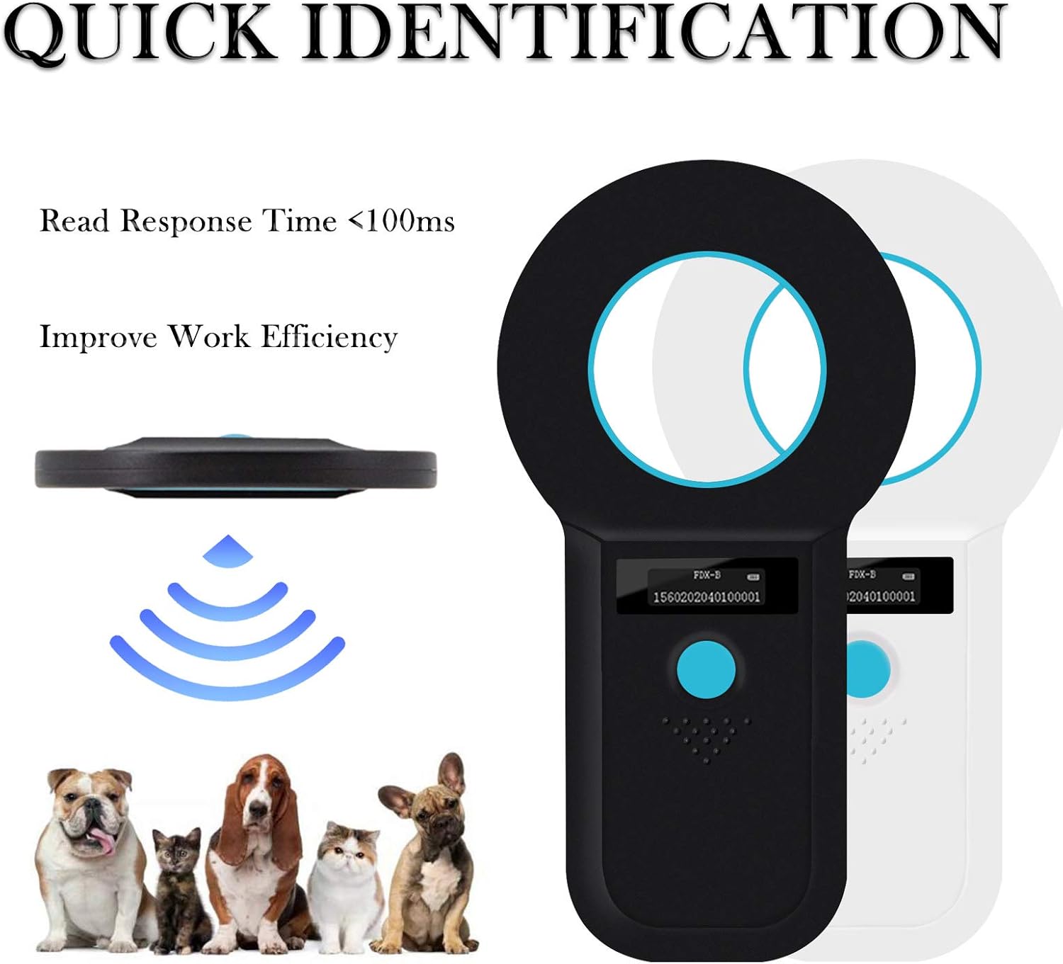 Thumbnail 5 de Smoostart lettore microchip per cani ISO11784/85 FDX-B/EMID con archiviazione 1000 dati (nero)