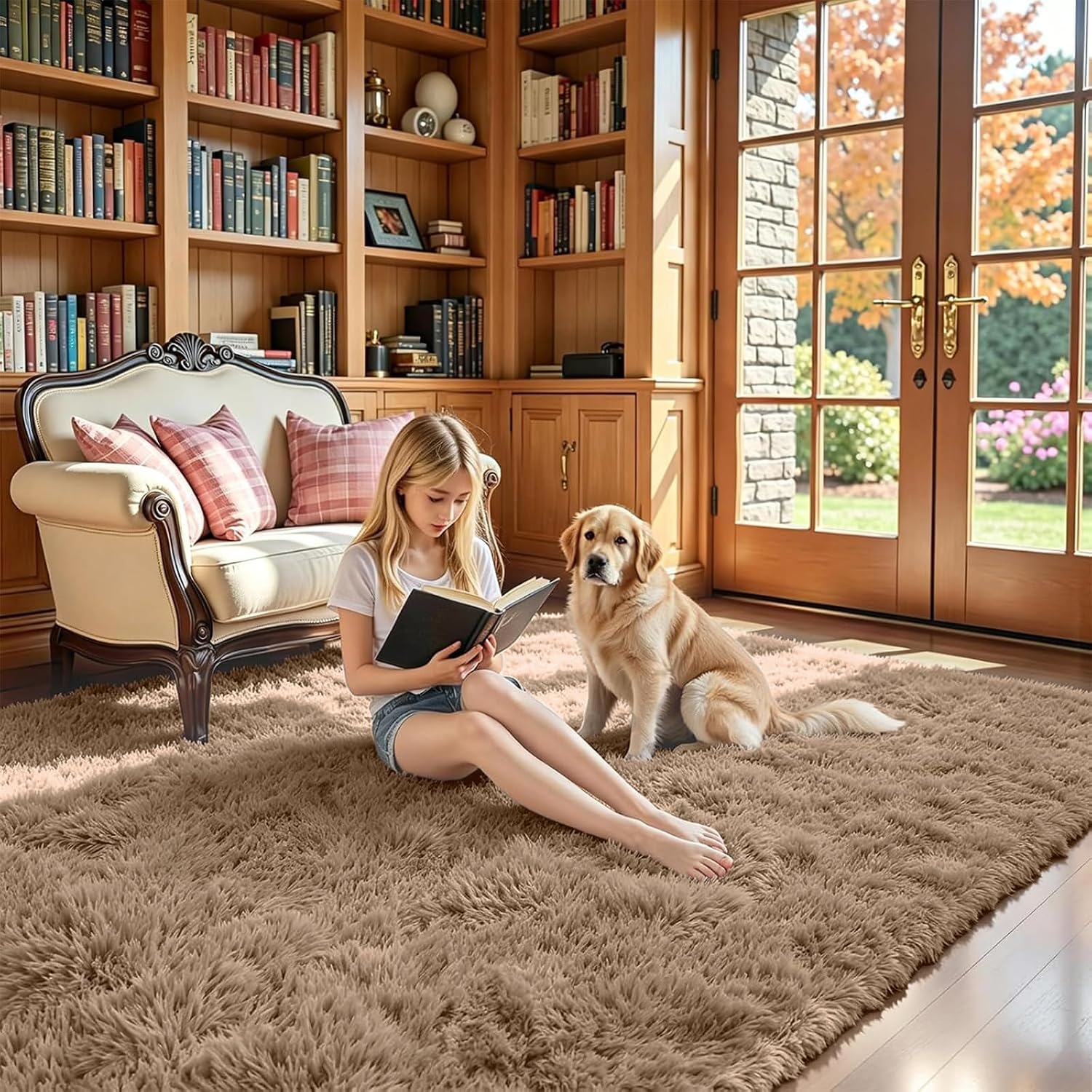 Thumbnail 6 de 8x10 Beige Shaggy Area Rug 🛋
