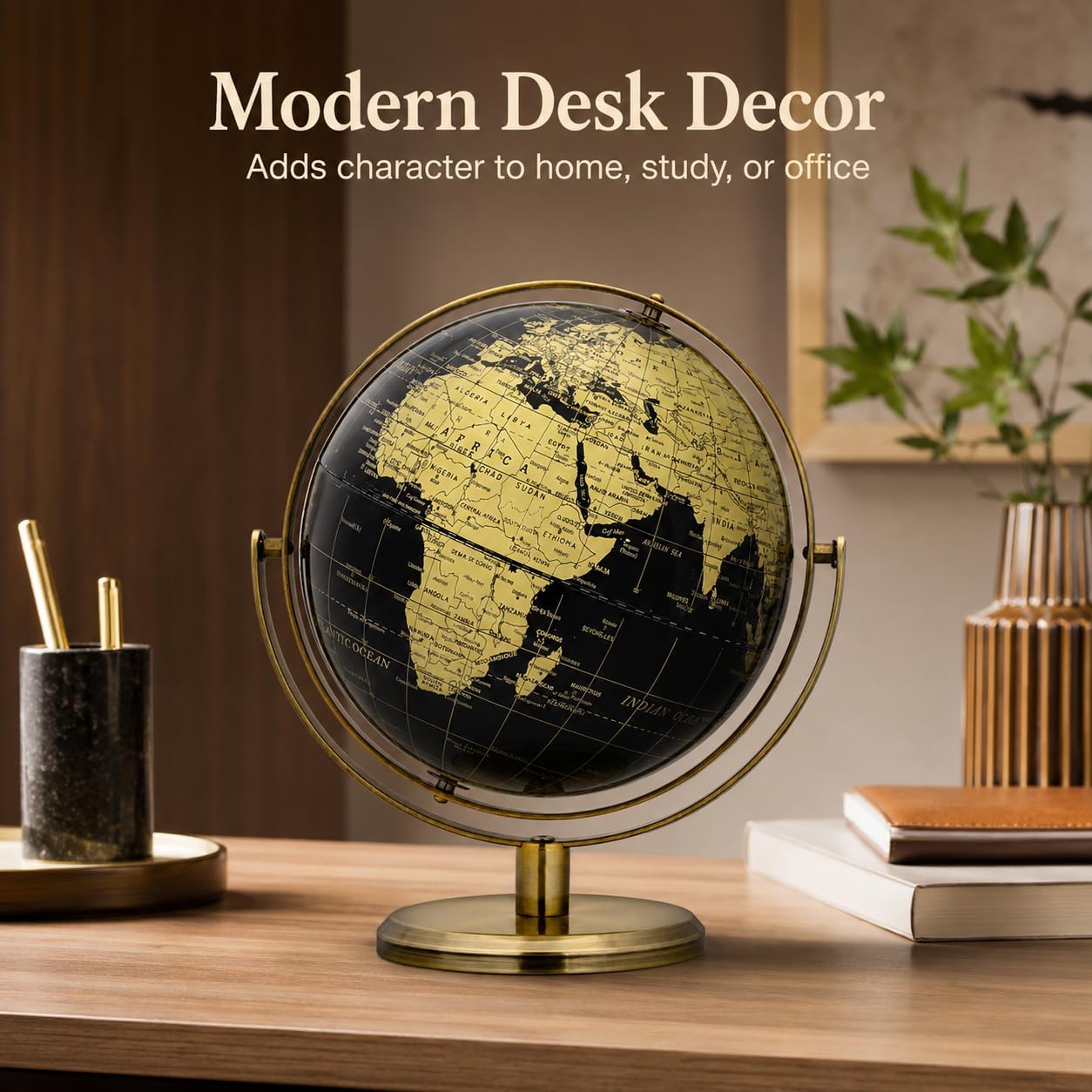 Thumbnail 6 de Exerz EX-GL20-360BLK-GLD 20 cm World Globe, 360° Rotating English Map