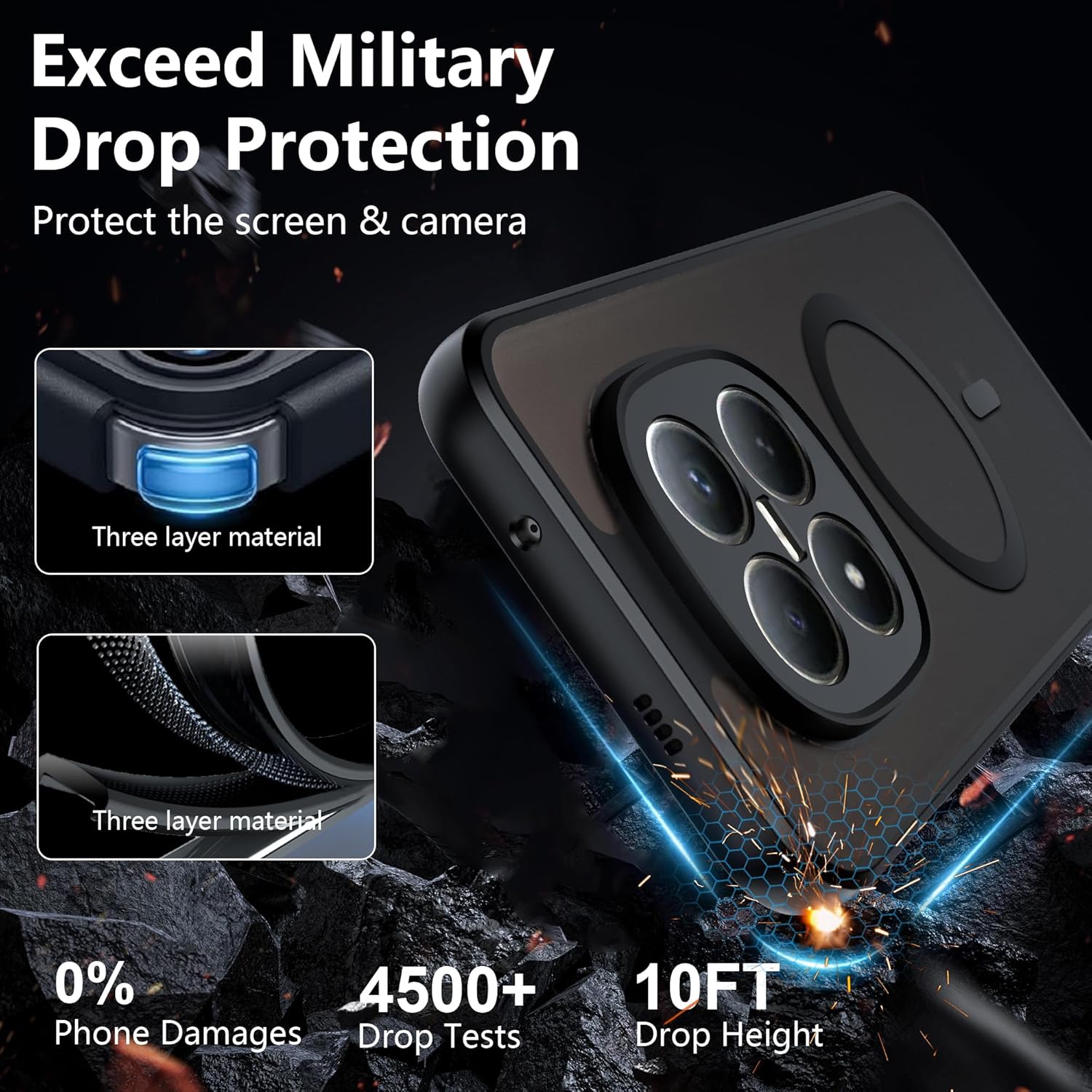 Thumbnail 5 de FDHYFGDY Magnetische Schutzhülle für Xiaomi Redmi Note 15 Pro Plus / Poco M8 Pro 5G (PC, durchscheinende matte Optik)