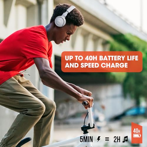 Detalle de JBL Tune 510BT Wireless Headphones: Up to 40 Hours Battery, Pure Bass Sound, and Everyday Comfort