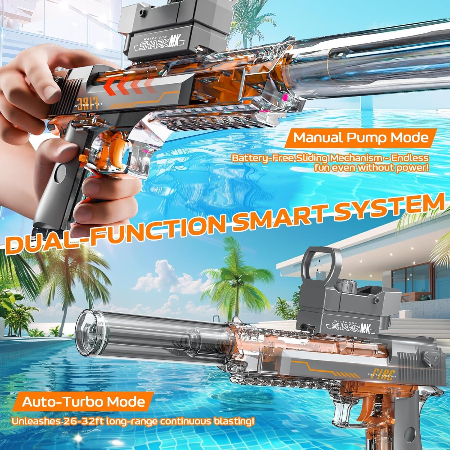 Thumbnail 2 de StimuVariety Electric Water Gun for Adults & Kids (Black) with LED Lighted Nozzle