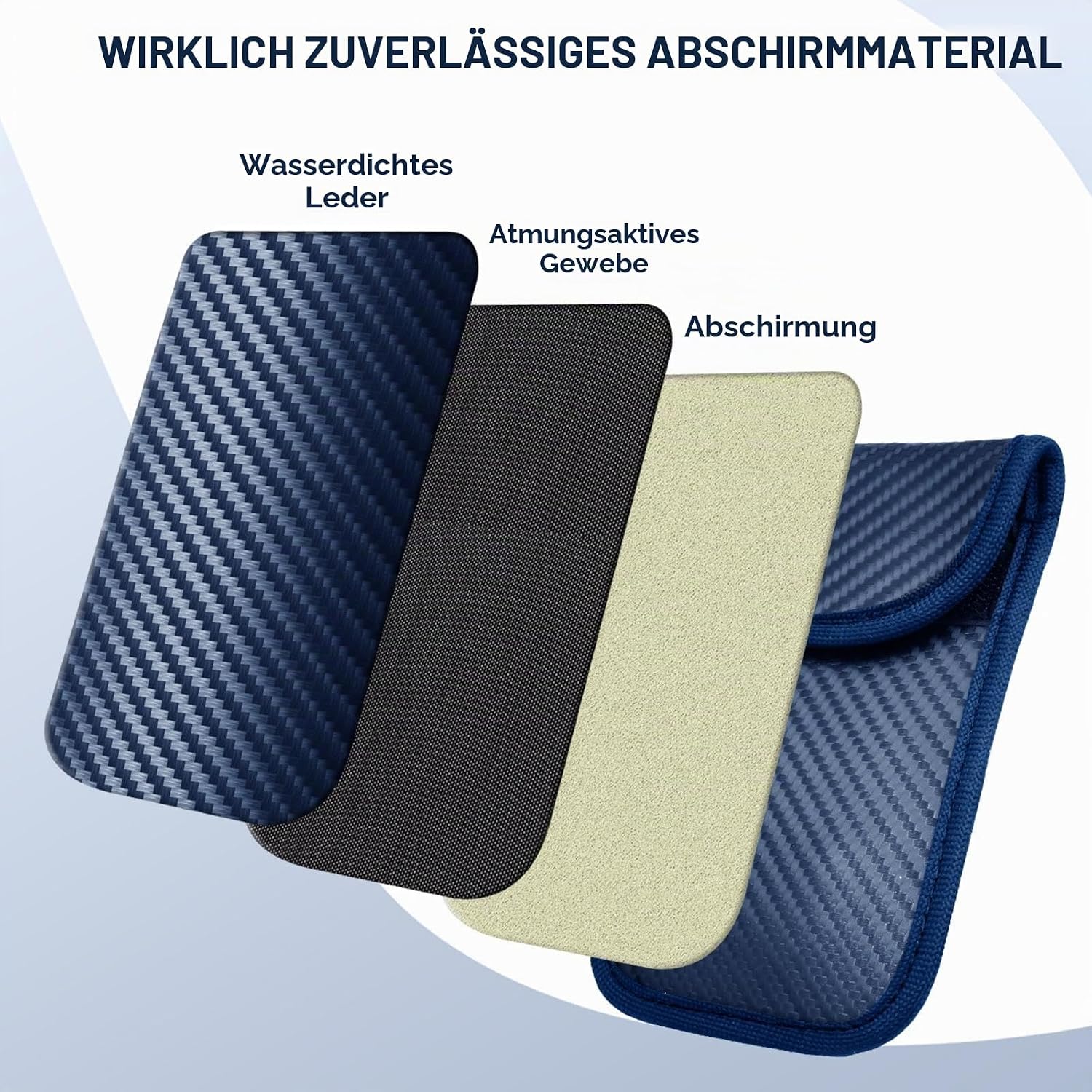 Detalle de Caslord Keyless Go Schutz Autoschlüssel – 2er Set Faraday-Taschen aus Leder mit RFID-Blocker