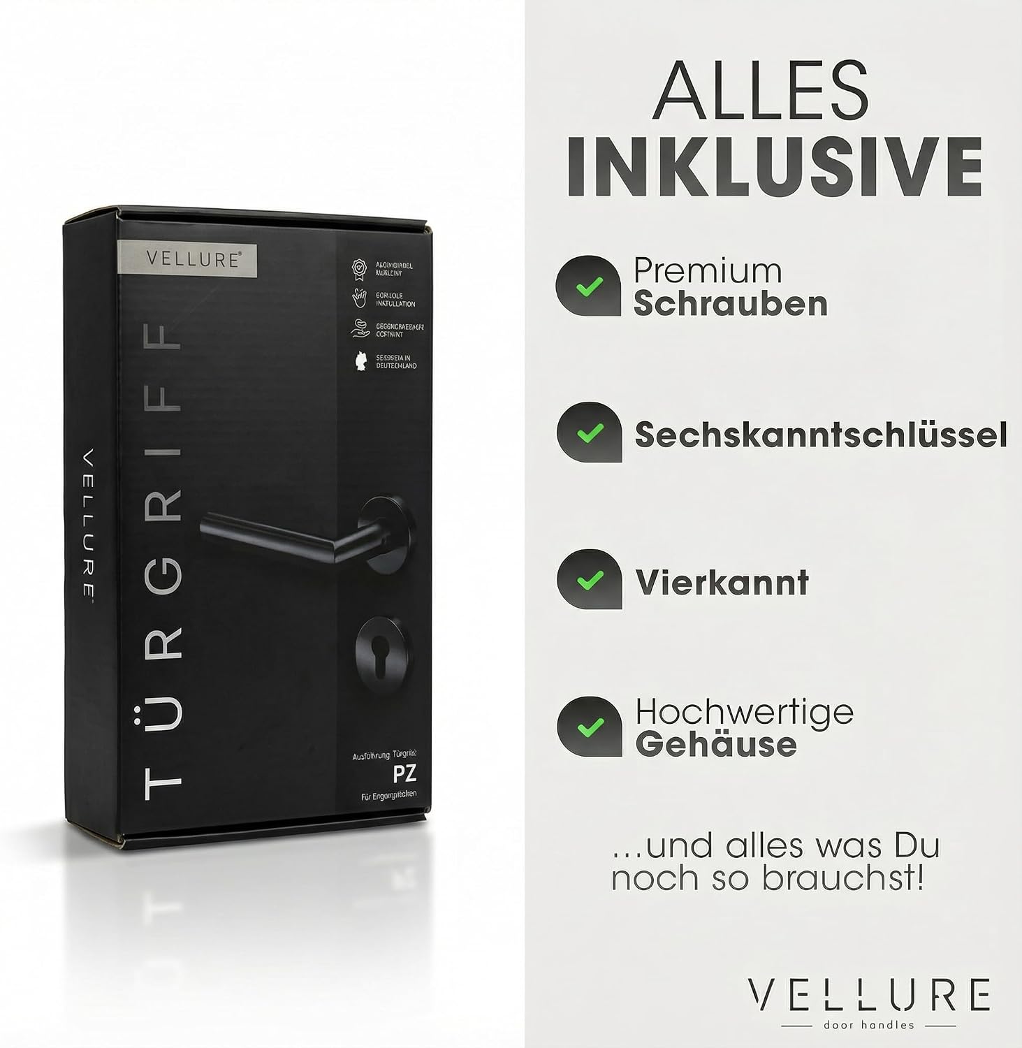 Thumbnail 5 de Vellure Türgriffe Schwarz Drückergarnitur WC