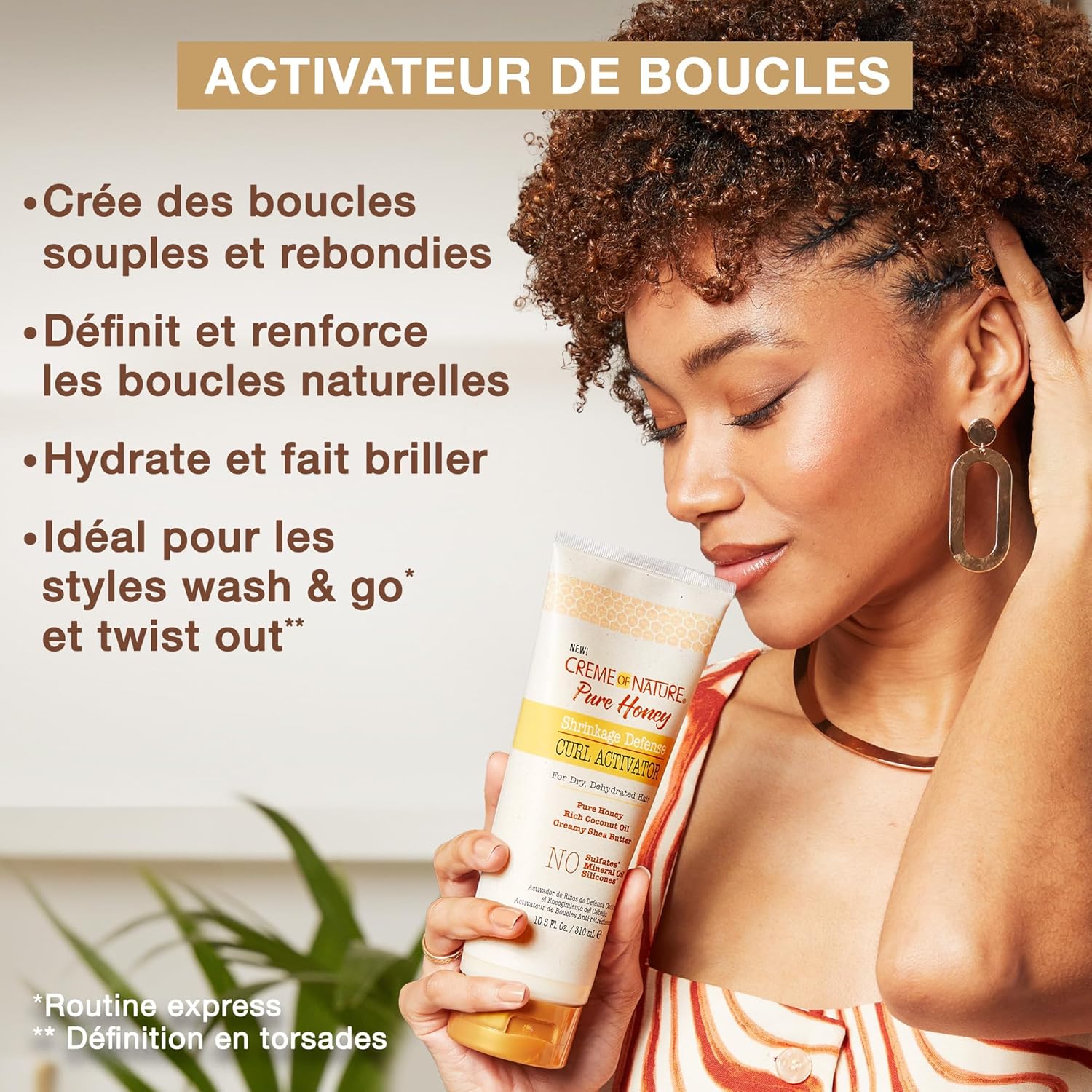 Detalle de Creme of Nature Pure Honey 310ml boucles