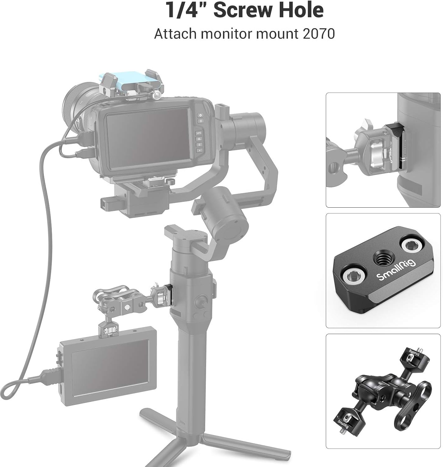 Detalle 2 de SmallRig NATO Rail pour DJI Ronin S/SC 3032