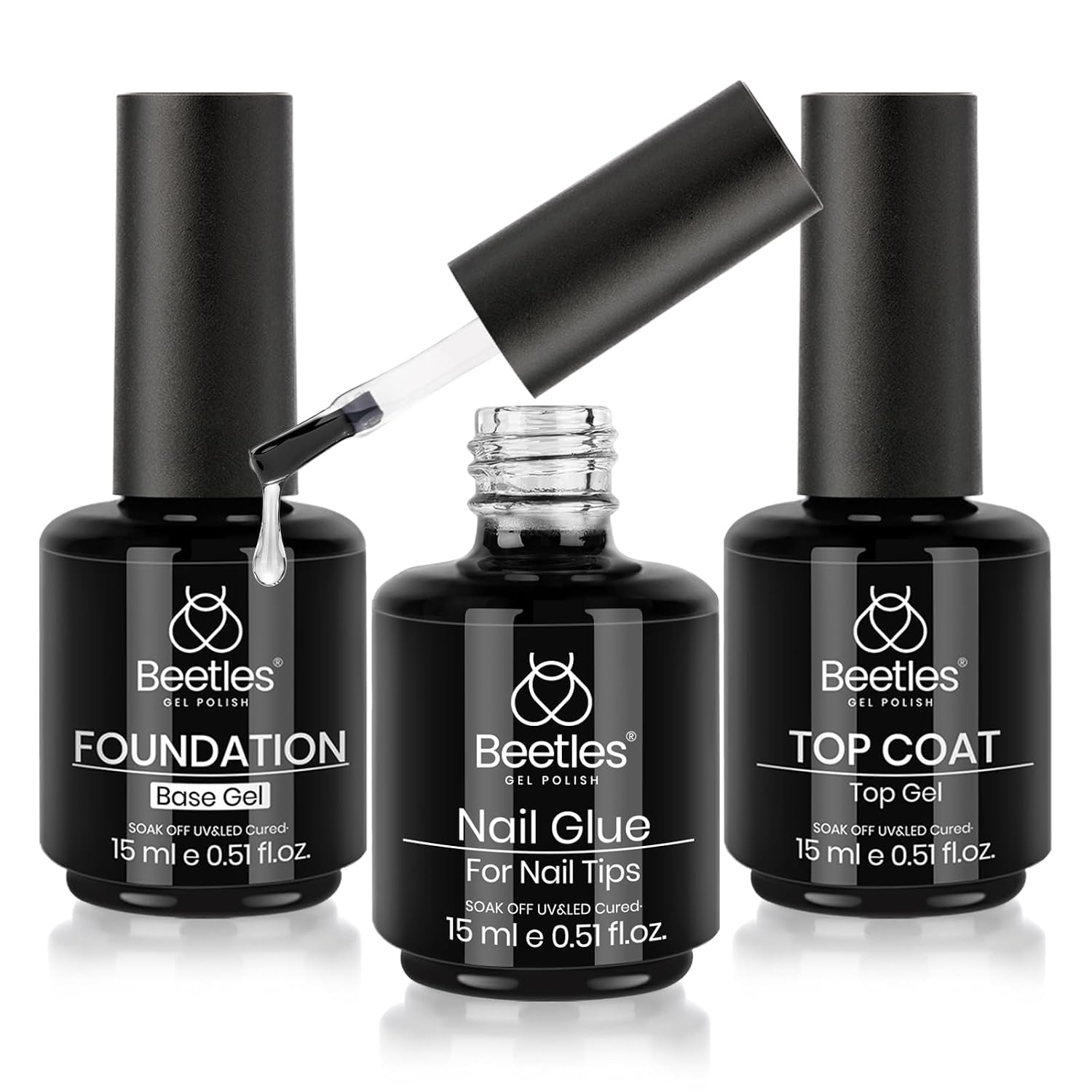 Detalle de Beetles Top Coat Base Gel Set – 3Pcs ⚙