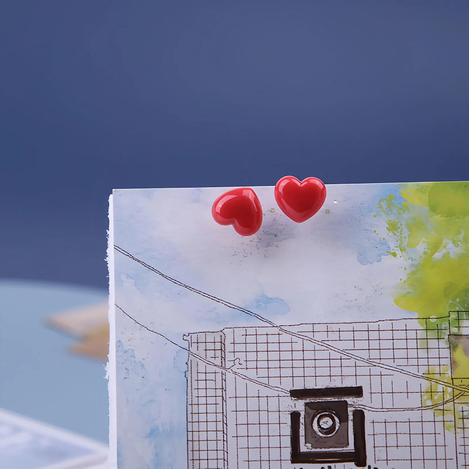 Detalle de Heart-Shaped Push Pins, 100-Piece Set