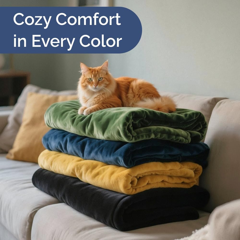 Thumbnail 5 de Ultra Soft Fleece Blanket Queen Size (Flannel Fleece Luxury) — Lightweight, Thick & Breathable in Washed Blue