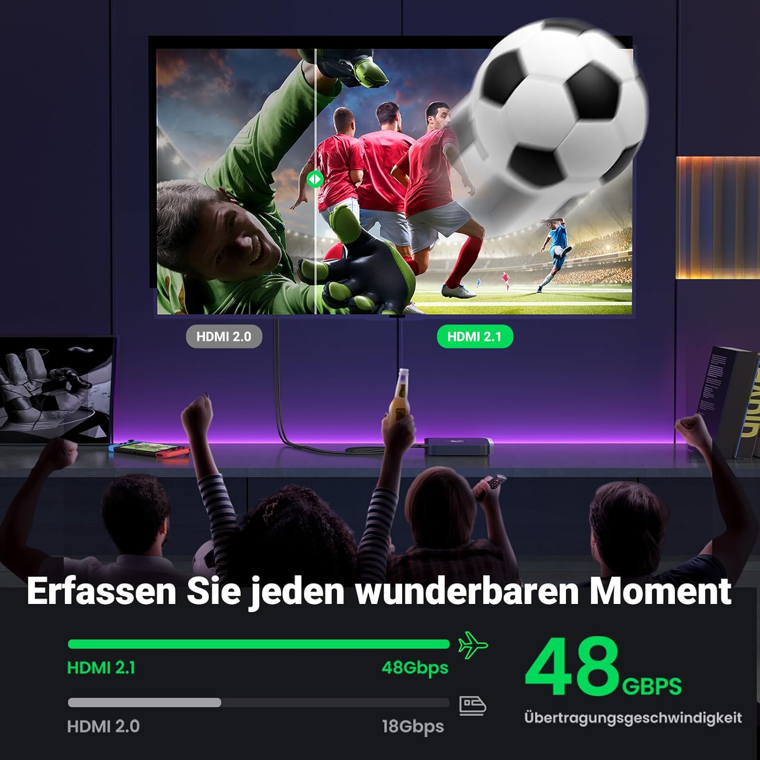 Thumbnail 4 de UGREEN HDMI 2.1 Verlängerungskabel 0,5 m