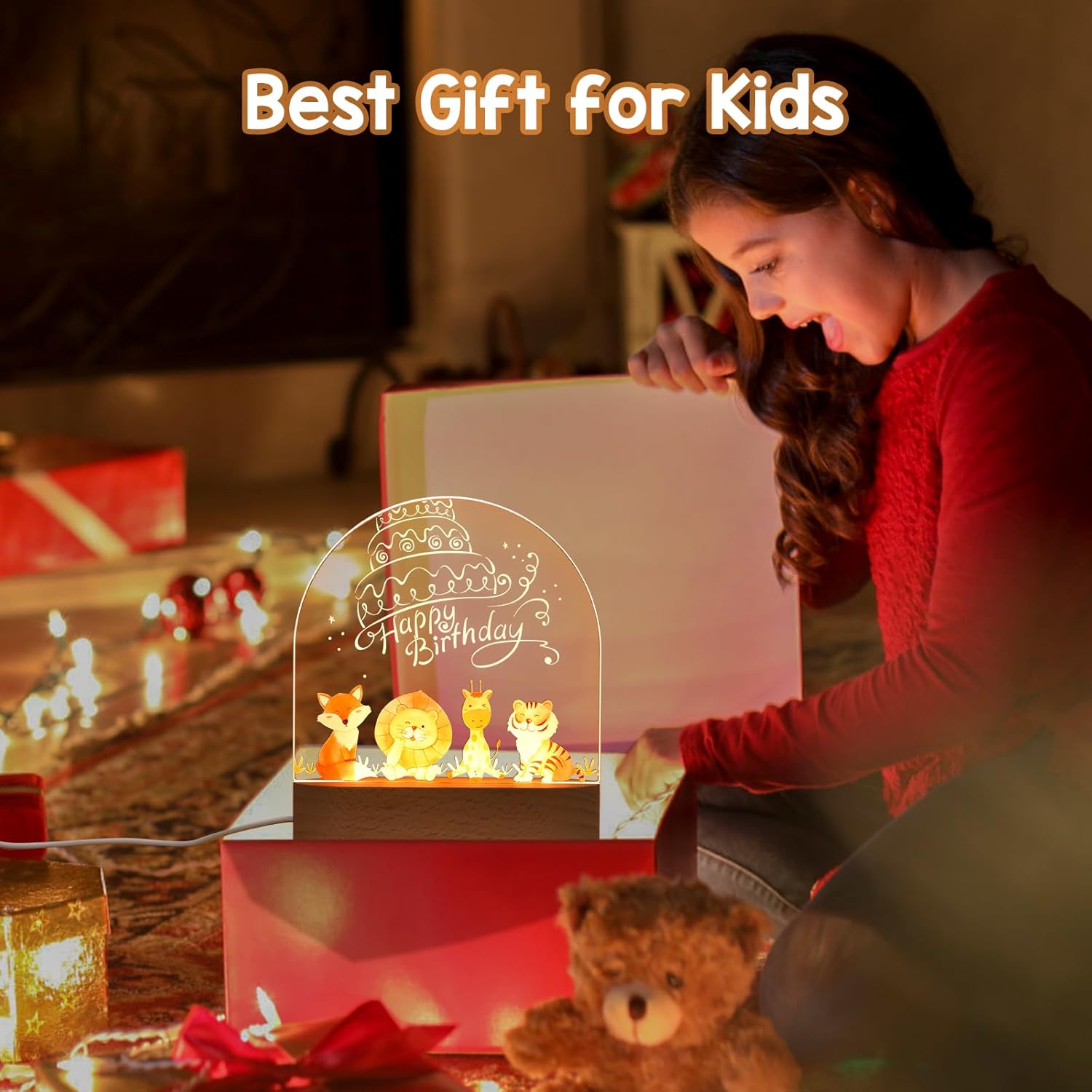 Detalle de OTraki Night Light Kids – Personalised LED Night Light for Children with DIY Erasable Panel