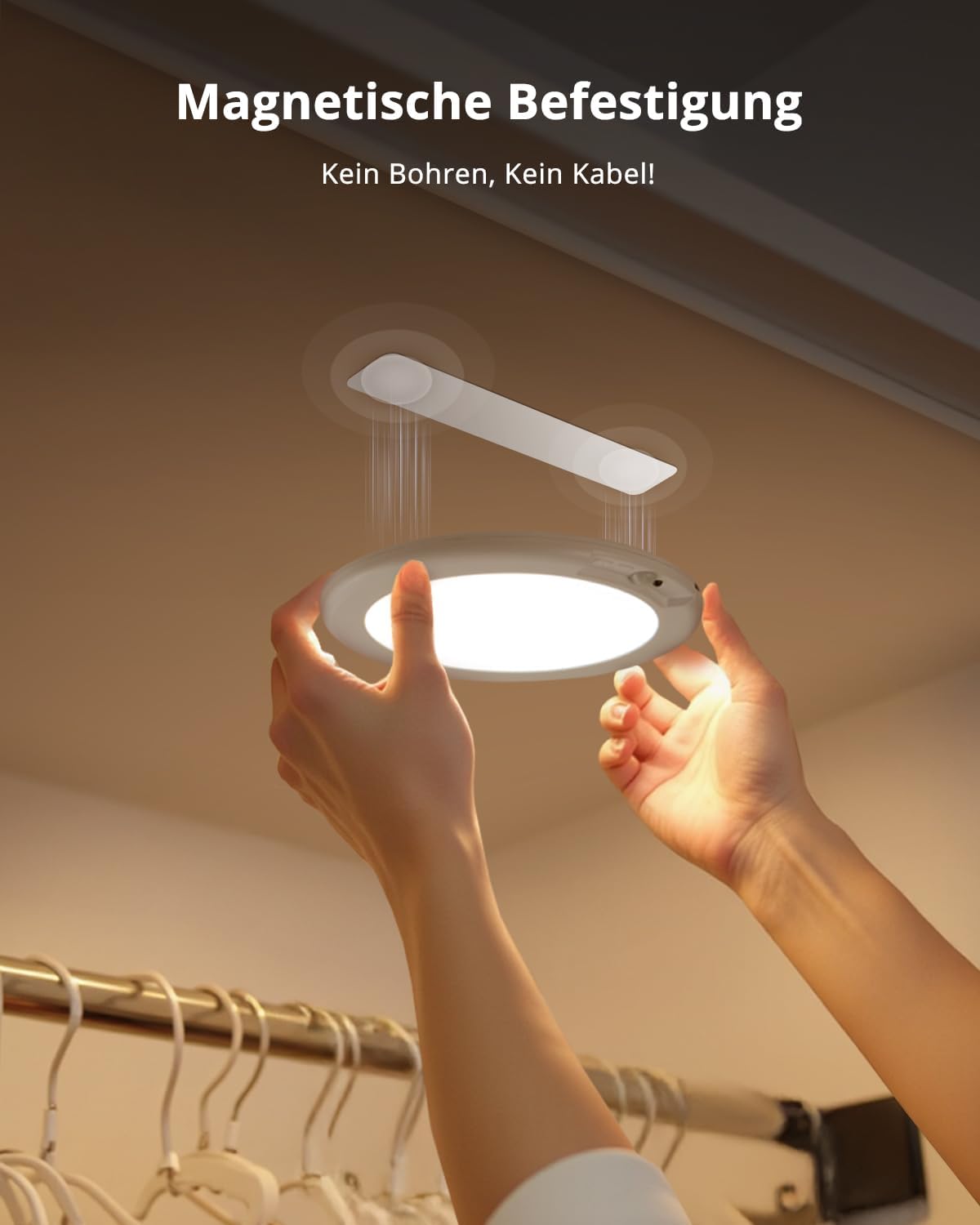 Thumbnail 2 de Combuh Akku-Lampe mit Bewegungsmelder – kabellose Deckenlampe für Garage, Keller oder Flur