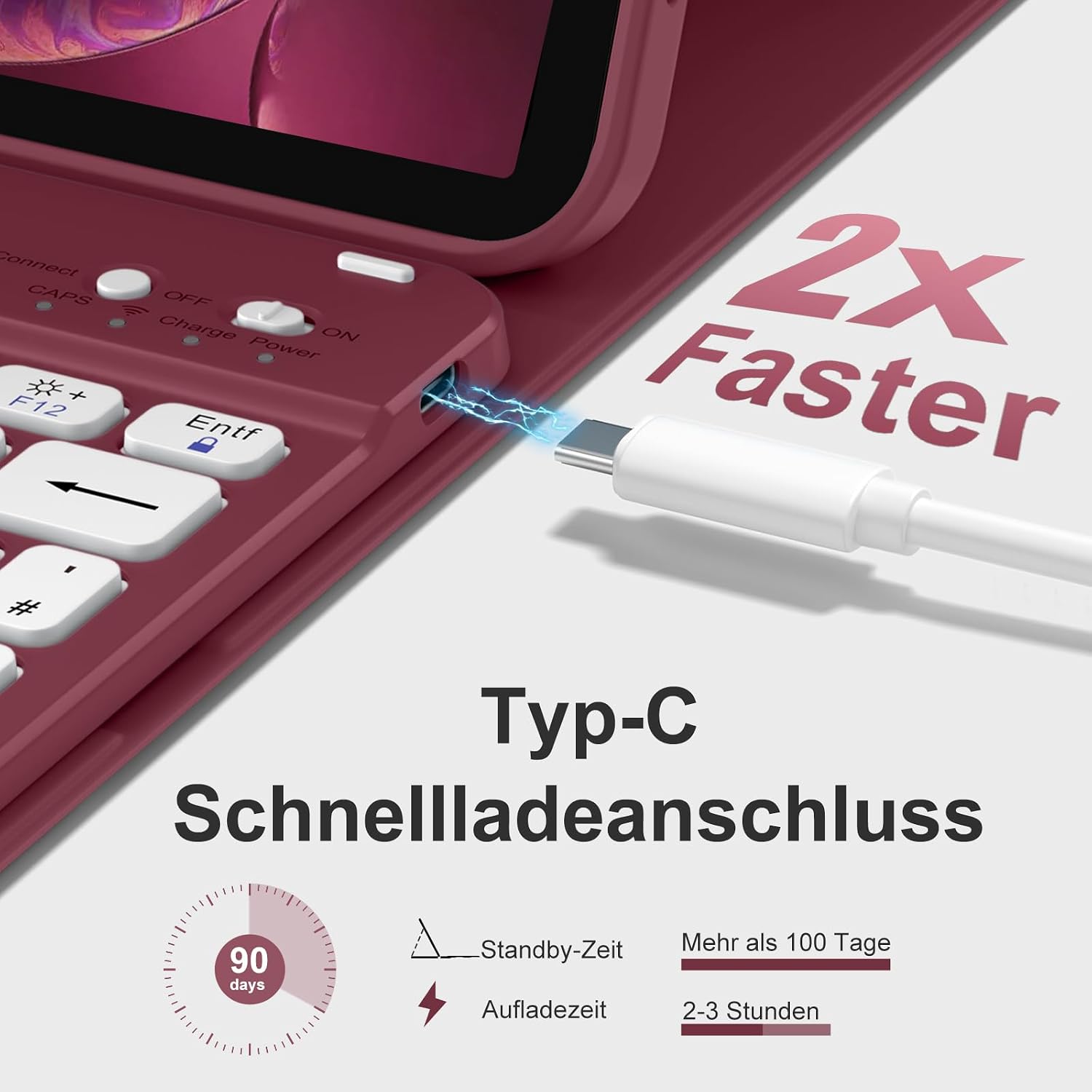 Detalle 1 de drivego iPad Tastaturhülle für 11 Zoll