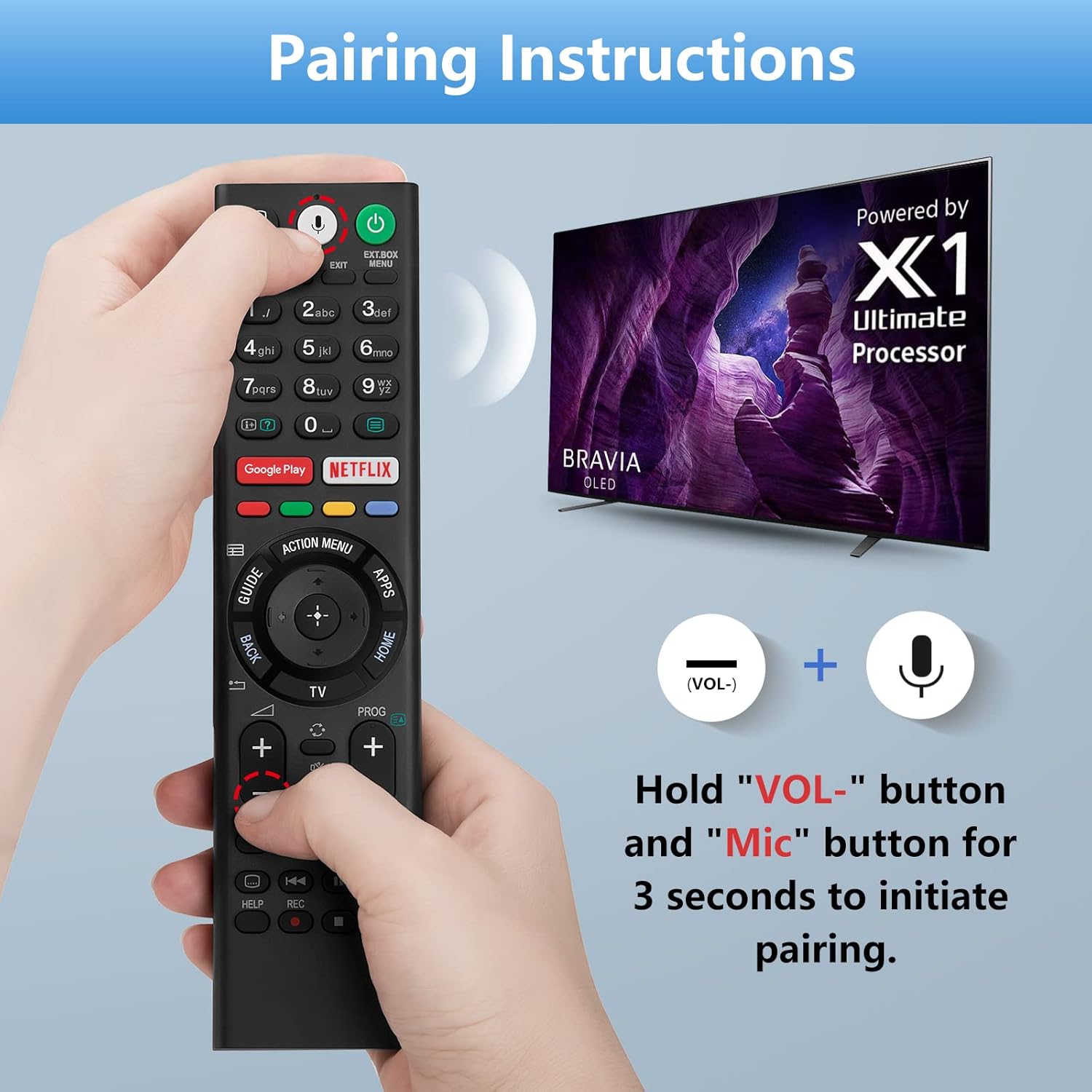 Thumbnail 4 de Voice Replacement Remote for Sony TVs 4K