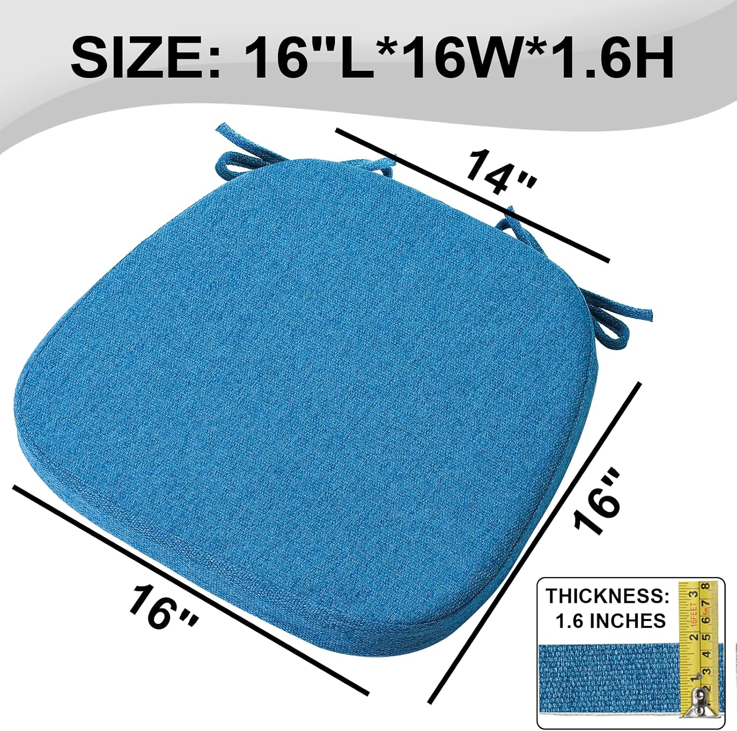 Detalle 2 de SINOSSO Memory Foam Chair Cushions 16-inch