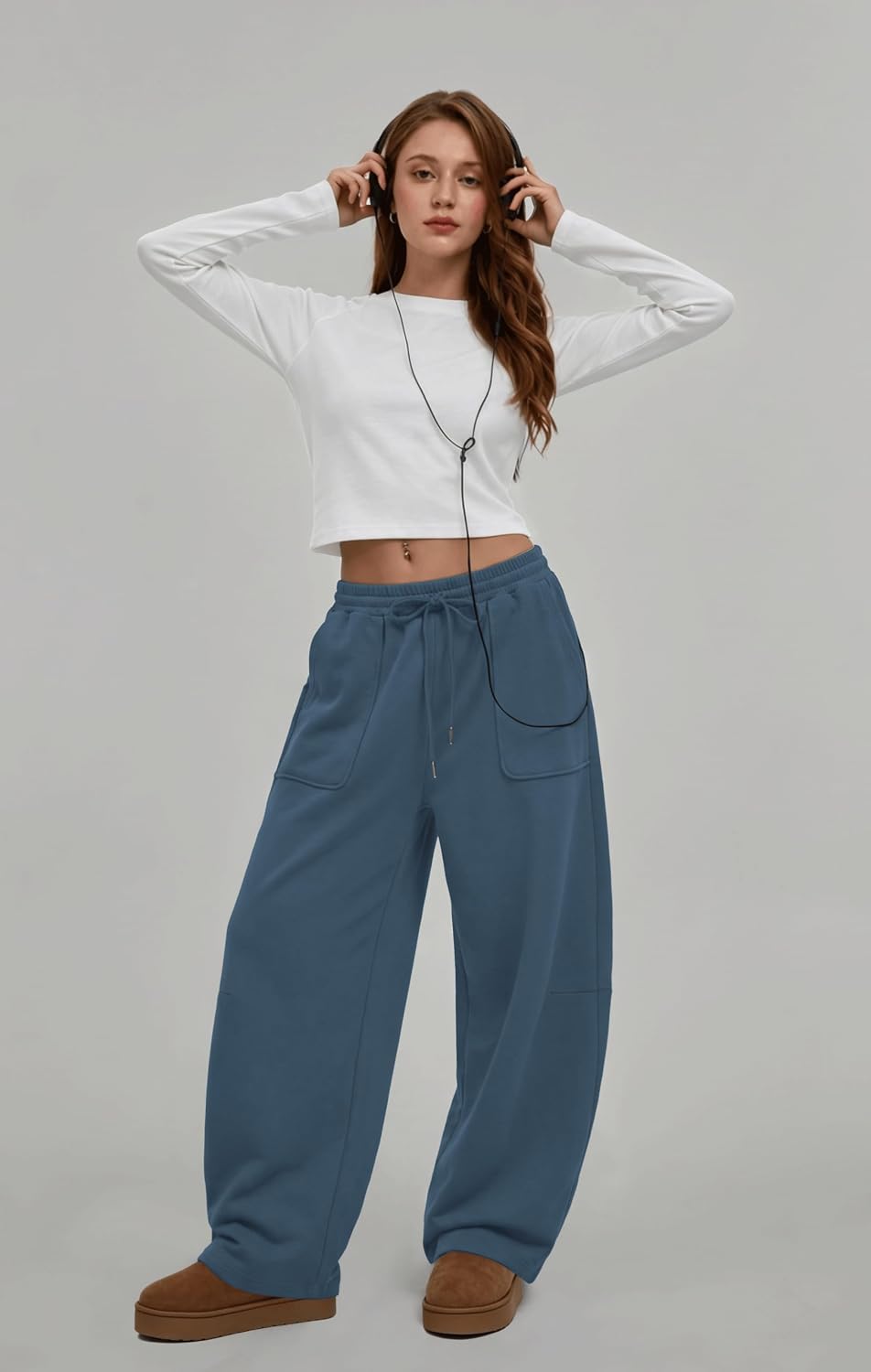Detalle 1 de JUICICI Women's Barrel Sweatpants, Cotton-Polyester Blend