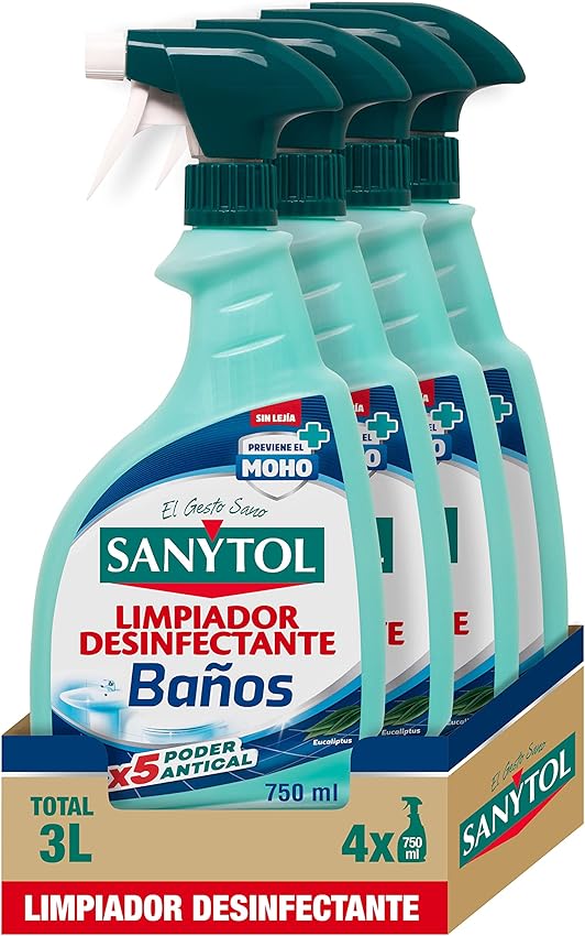 Detalle de Sanytol Limpiador Antical Eucalipto - Pack 4 x 750 ML