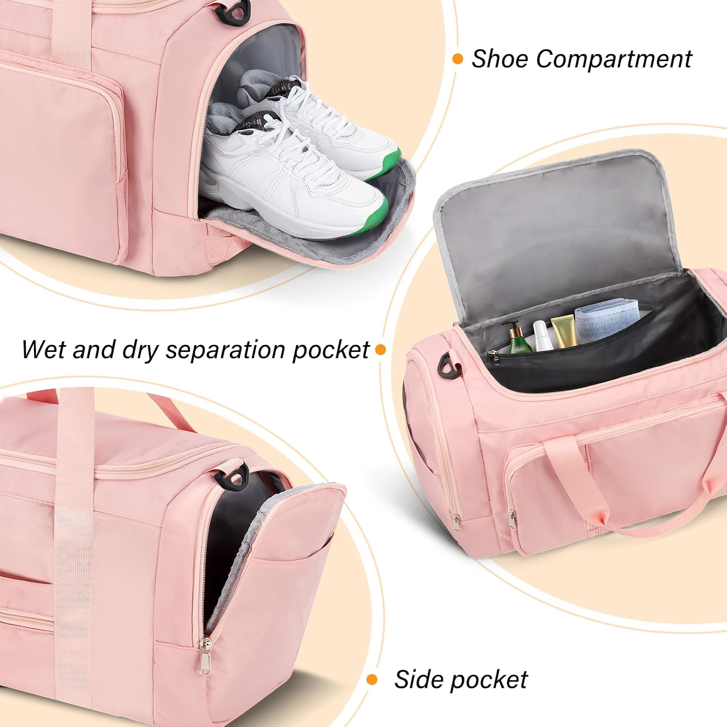 Thumbnail 2 de Sports Gym Bag Duffle with Shoes Compartment – 3-in-1 Bag for Travel, Gym and Everyday Use