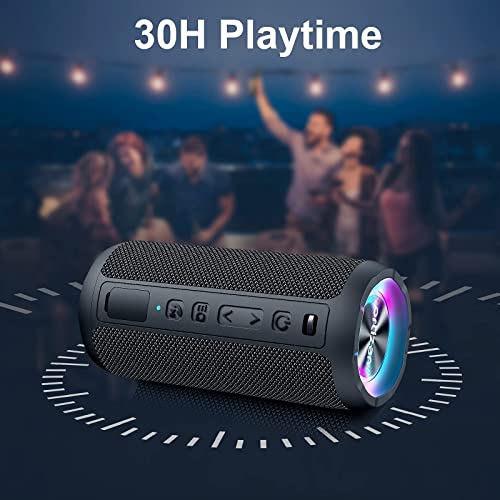 Detalle 1 de Ortizan X10P Altavoz Bluetooth Potente, IPX7, 30H y Luz LED 🔊