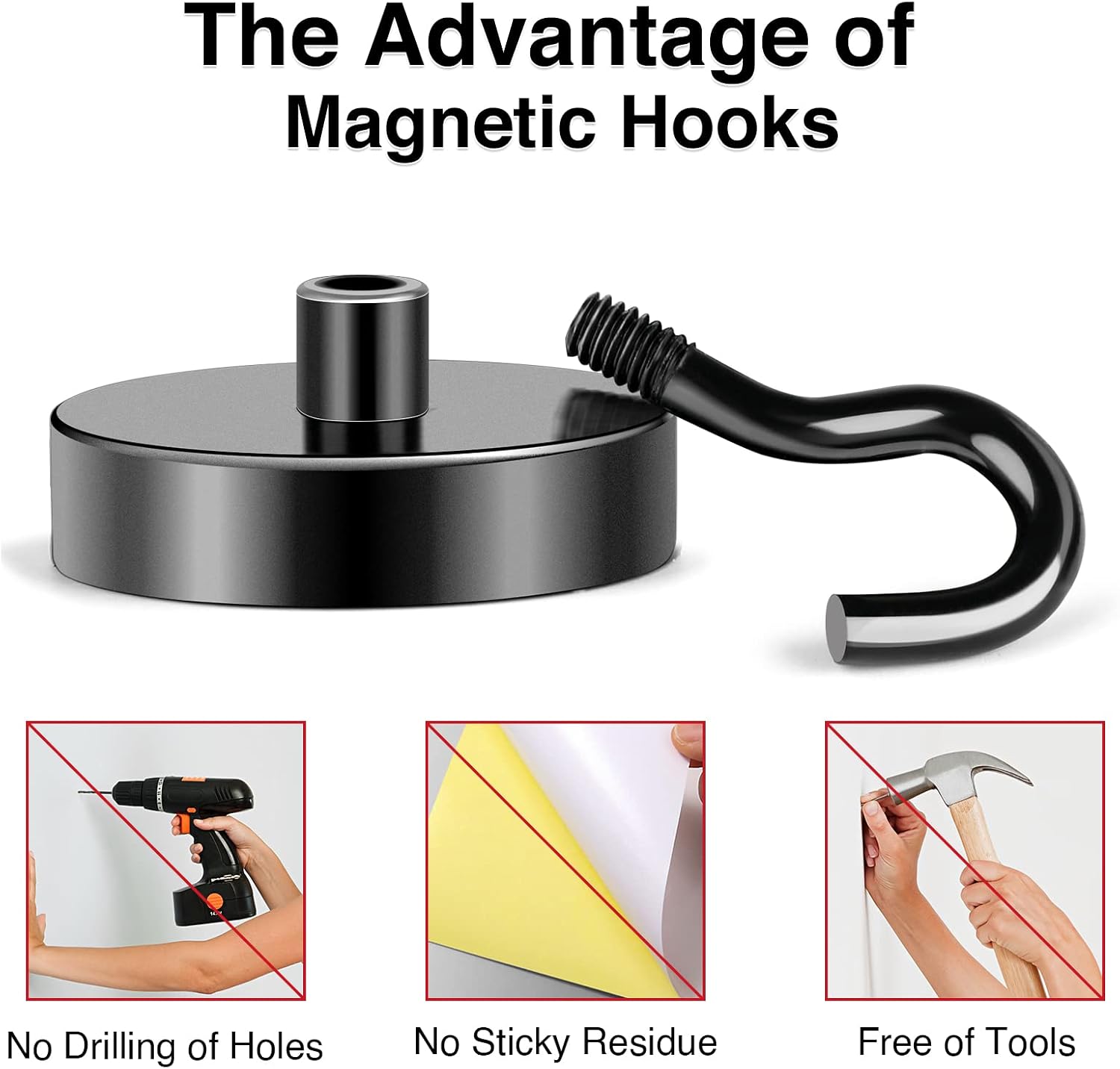 Detalle 1 de MIKEDE Magnetic Hooks 80 lb