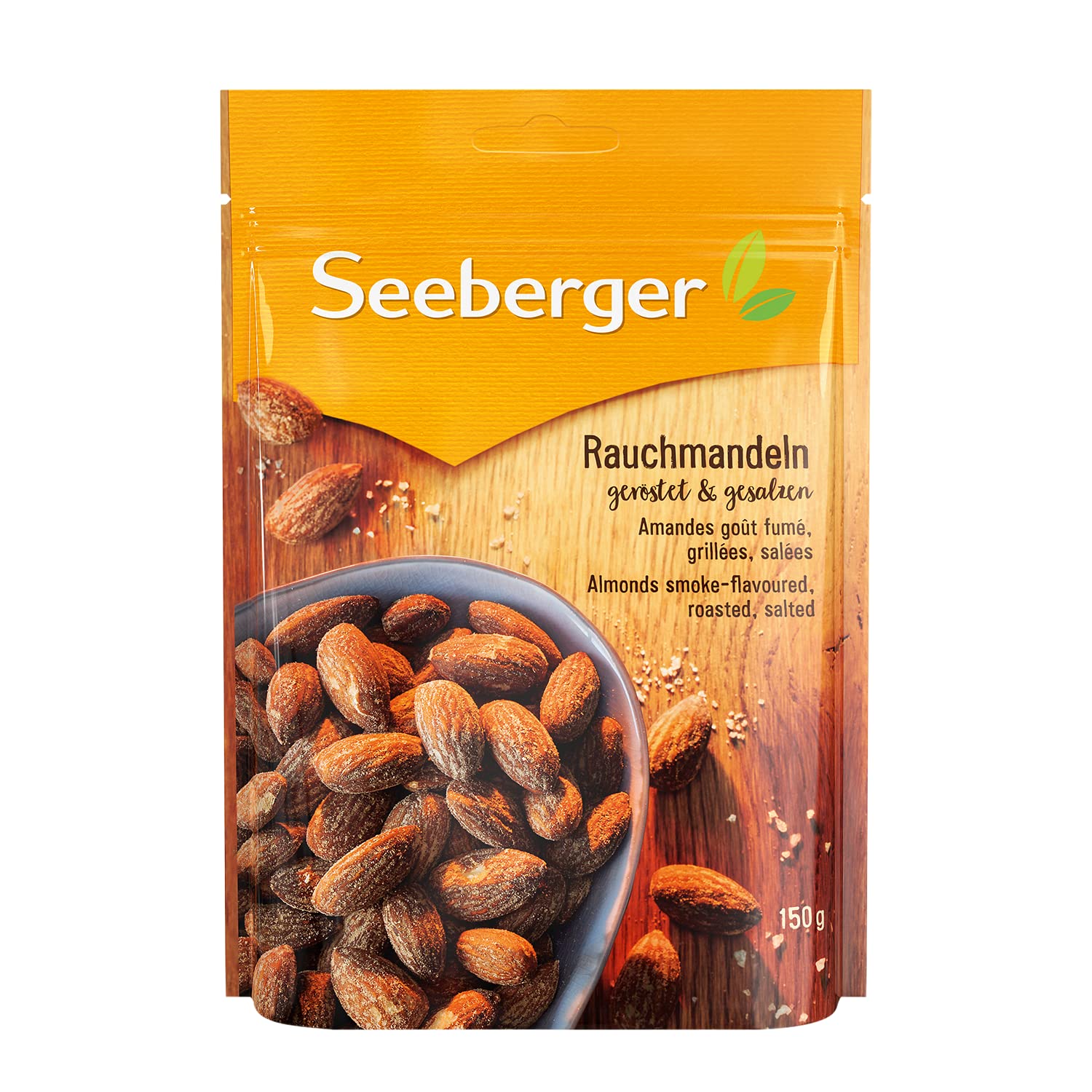 Thumbnail 3 de Seeberger Rauchmandeln geröstet & gesalzen im 5er Pack (5 x 150 g) – veganer Snack mit würzigem Raucharoma