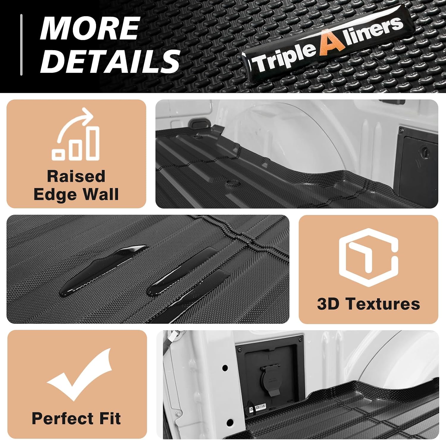 Detalle de TripleAliners Truck Mat for 2024–2026 Ford F-150 & Lightning 5.5FT Bed