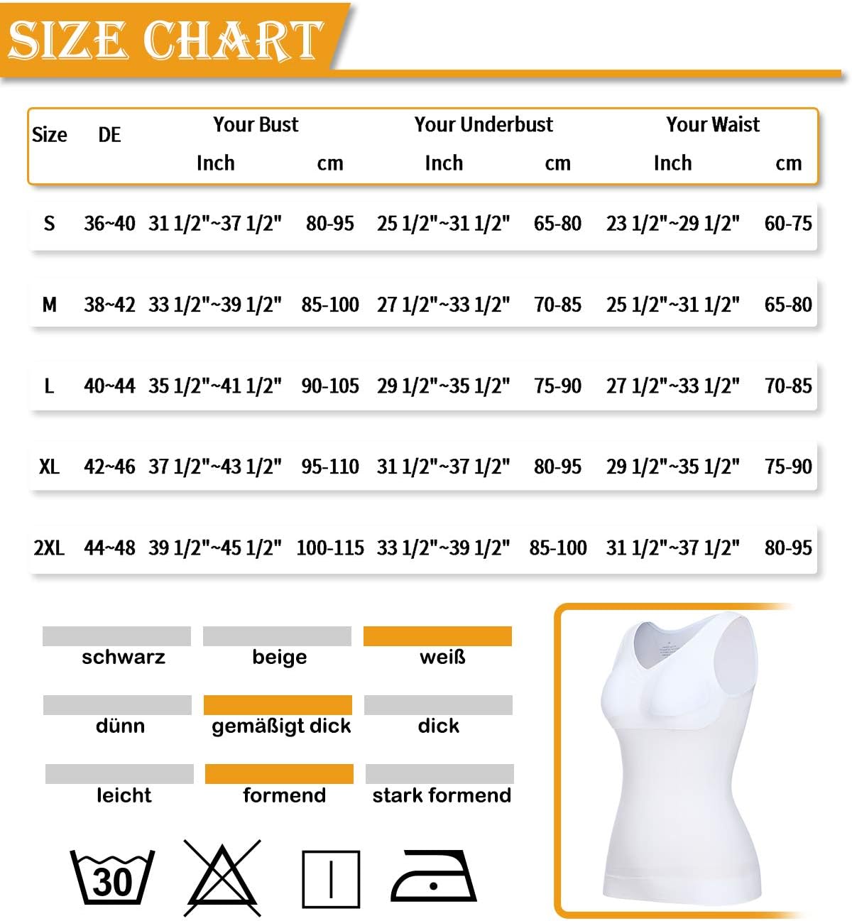 Thumbnail 6 de SLIMBELLE Damen Unterhemd BH Hemd, naadloze shapeweartop met afneembare cups