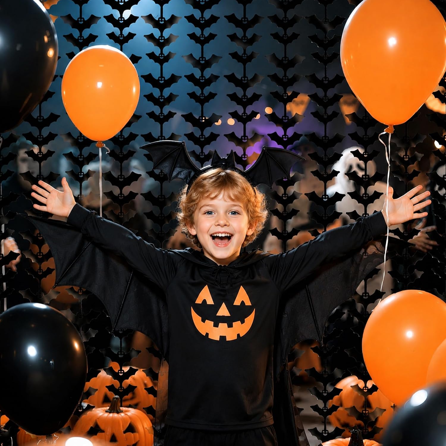 Thumbnail 4 de Halloween Bat Foil Fringe Curtain 6.56 ft x 3.28 ft