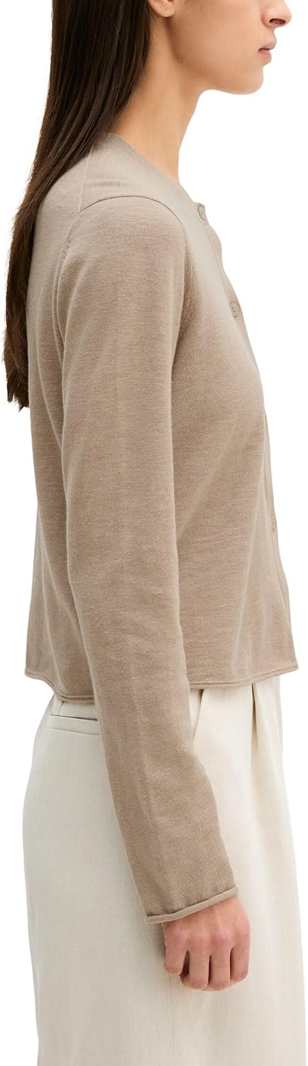 Detalle de Marc O'Polo Slub-Cardigan Regular aus Organic Cotton-Leinen-Mix