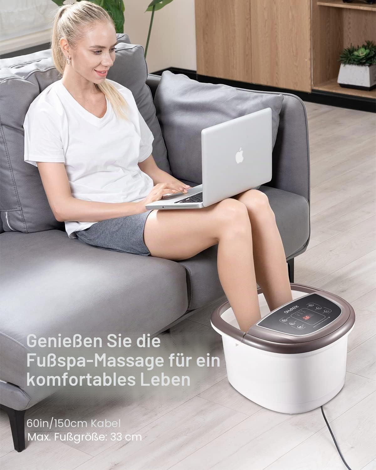 Thumbnail 6 de RENPHO Fußbad mit Massagefunktion (elektrisch) – Timer, Temperaturregelung & Sprudelmassage