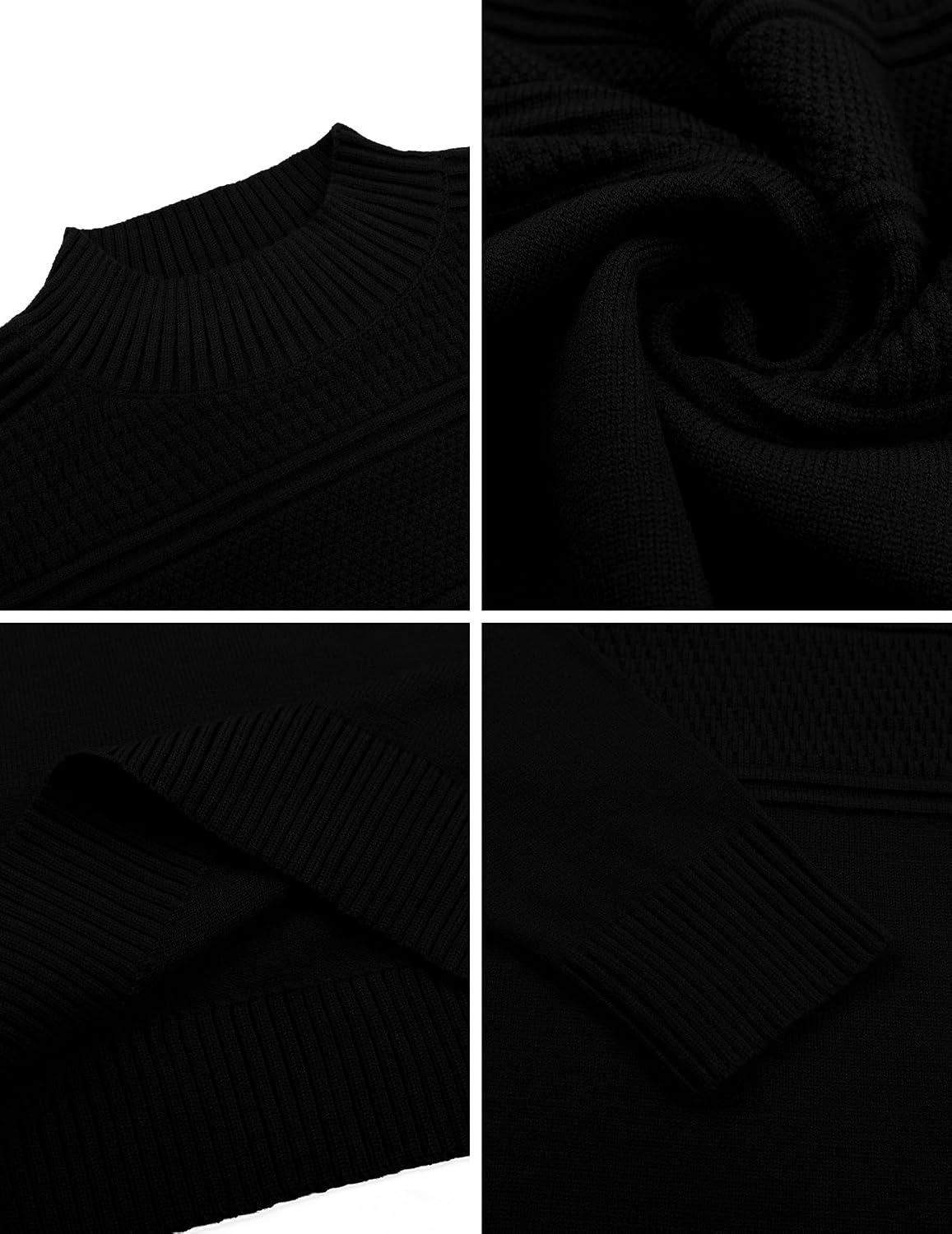Detalle de Men's ribbed turtleneck jumper (long-sleeve slim fit) in a viscose blend