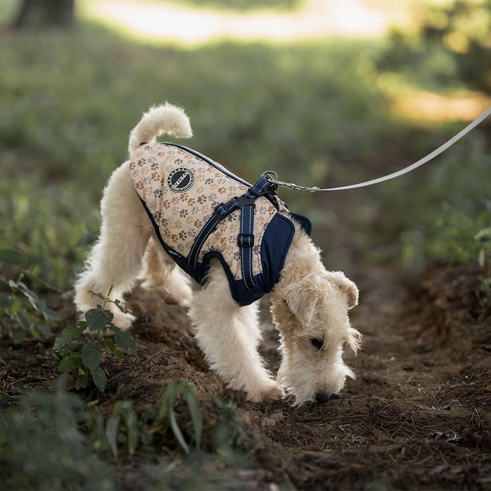 Detalle de BT Bear Winter Coat With Harness for Small to Medium Dogs – Waterproof, Reflective, Adjustable Vest (Blue, Size L)