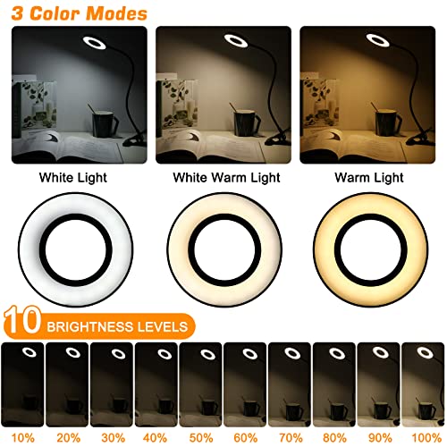 Thumbnail 1 de UNIFUN Clip On Reading Light: 3 Colour Modes, 10 Dimmable Brightness Levels, 48 LEDs