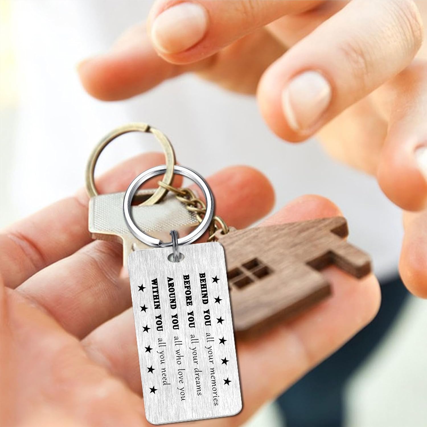 Thumbnail 6 de EE&YU 74th Birthday Stainless Steel Keyring – Engraved “Happy 74th birthday” Gift with Black Pouch
