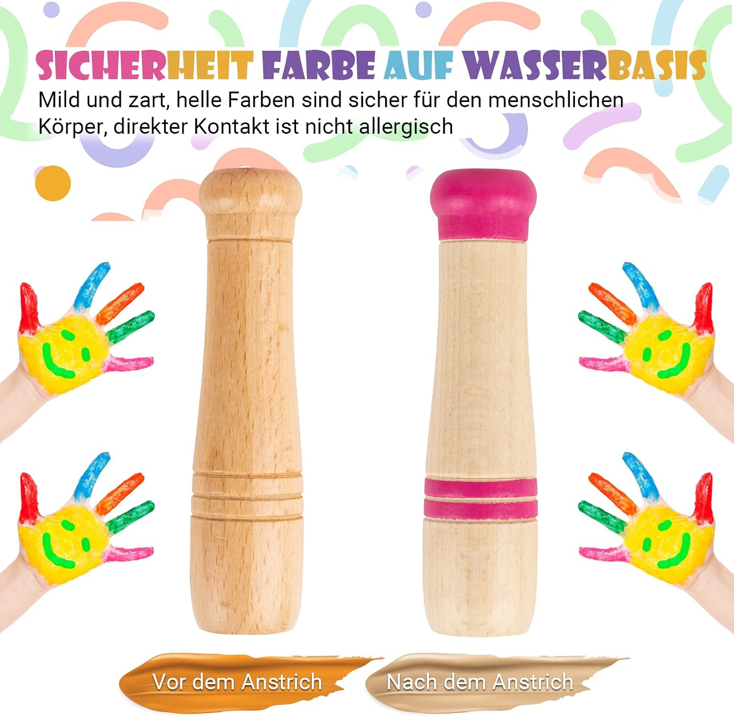 Detalle de Springseil Kinder – Verstellbares Seilspringen für Fitness mit Holzgriff, 250 cm, Regenbogenfarben
