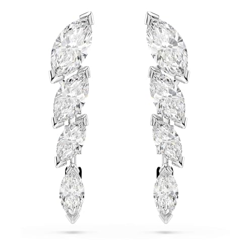 Detalle de Swarovski Mesmera Pendientes Talla Marquesa Blanco con Baño de Rodio