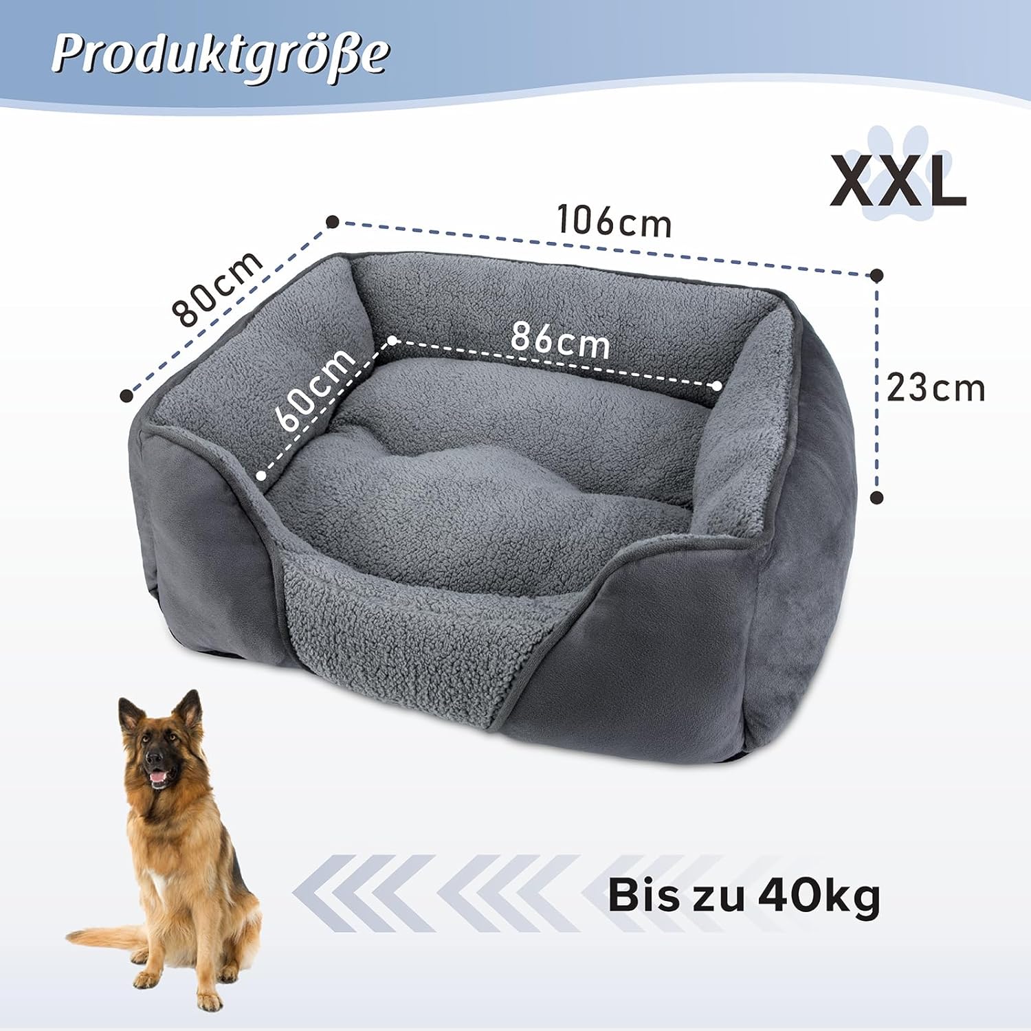 Thumbnail 2 de FURTIME Cuccia per cani taglia grande XXL interna lavabile 106x80x23 cm