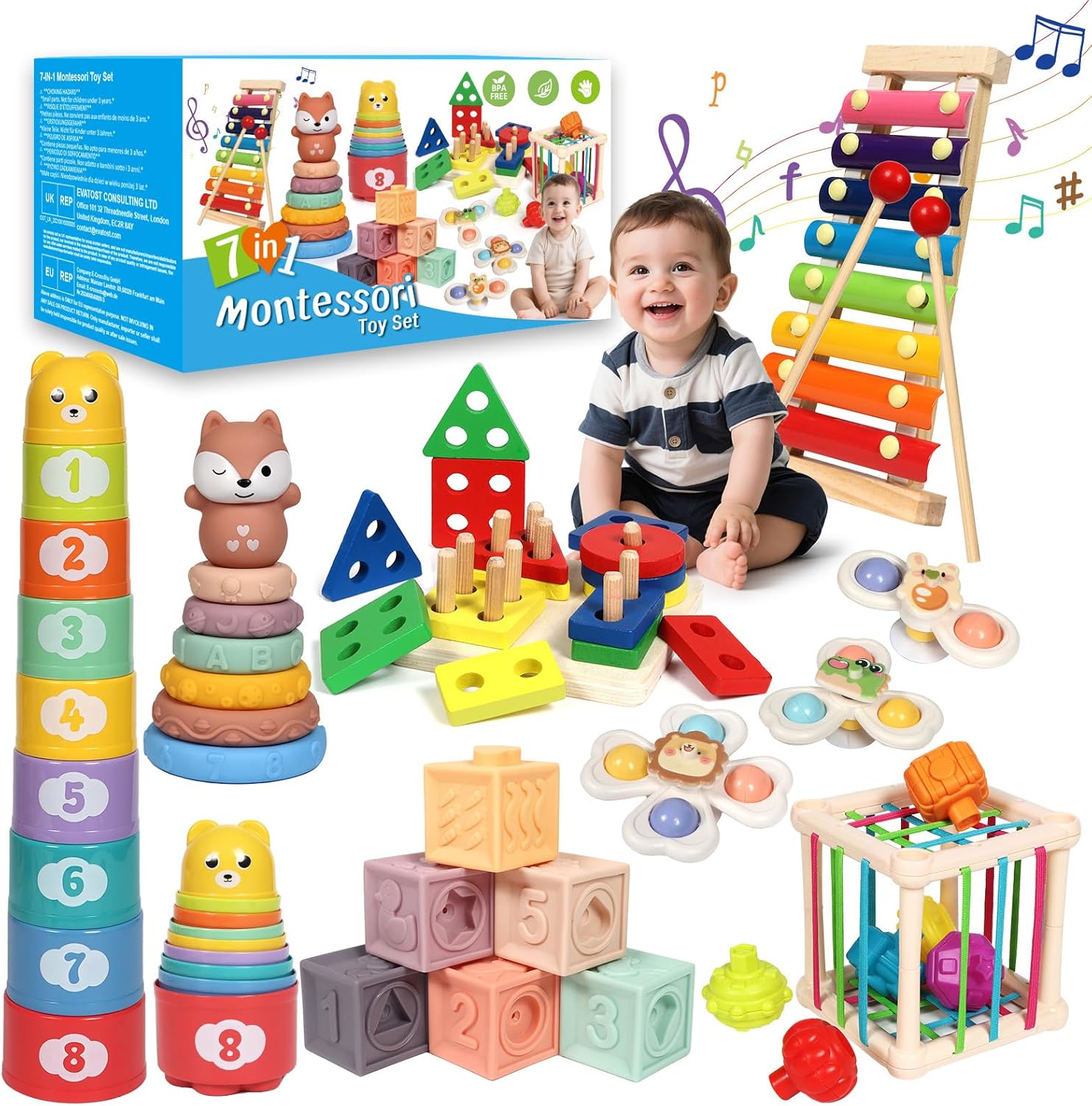 Detalle de LearnToy 7-in-1 Montessori Activity Set 18-36M