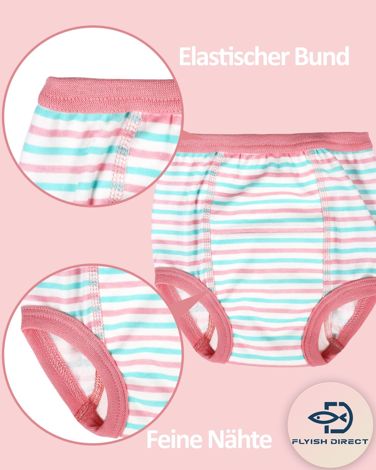 Thumbnail 3 de Flyish Training Hosen-Set 6er-Pack – 100% Baumwolle, Töpfchentraining für Kleinkinder (2T–6T), Tiermuster