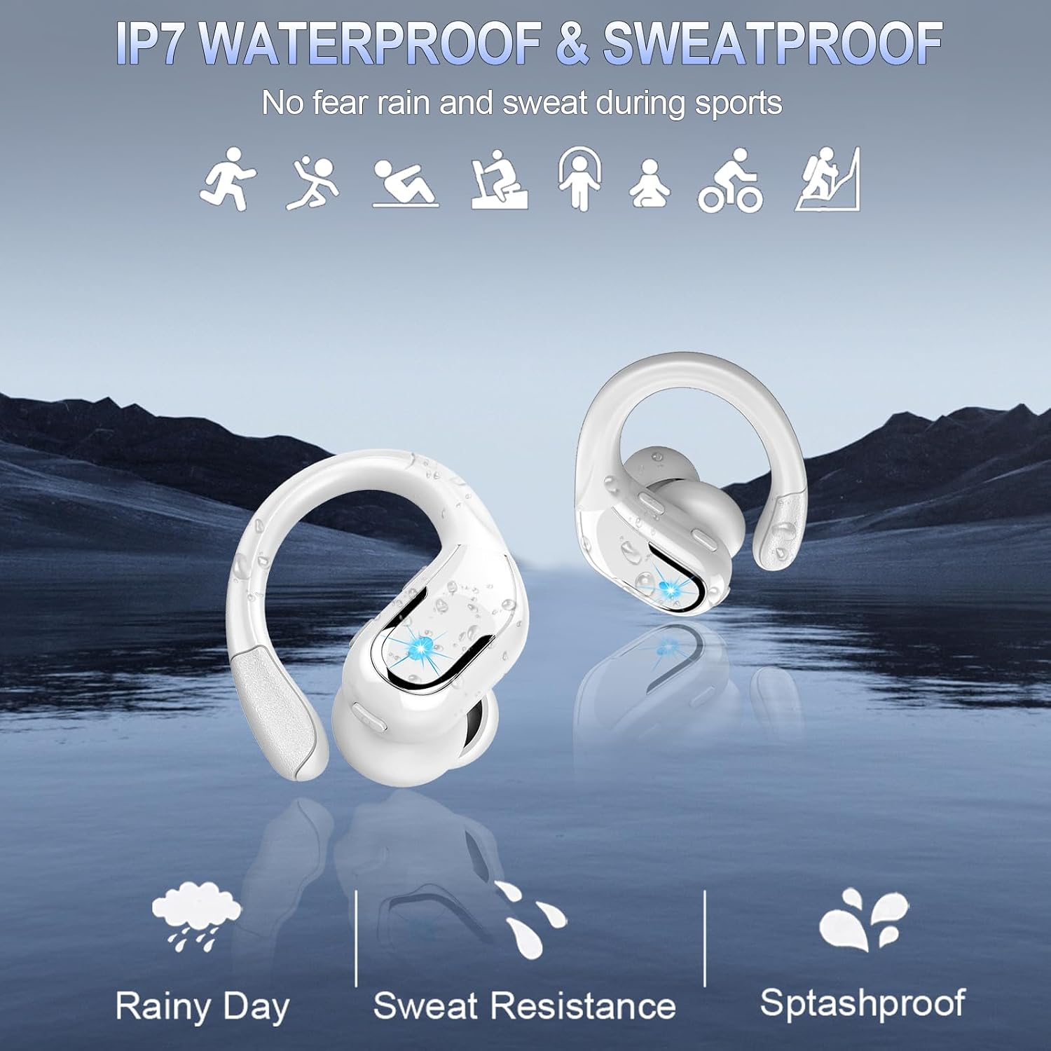 Detalle de Cuffie Bluetooth Sport: 75 Ore, ANC (ENC) e Display LED per palestra e running