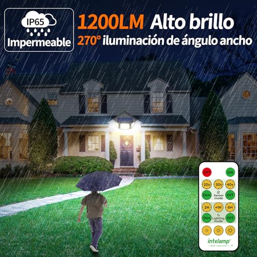 Detalle 2 de intelamp Foco solar exterior con sensor 1200LM