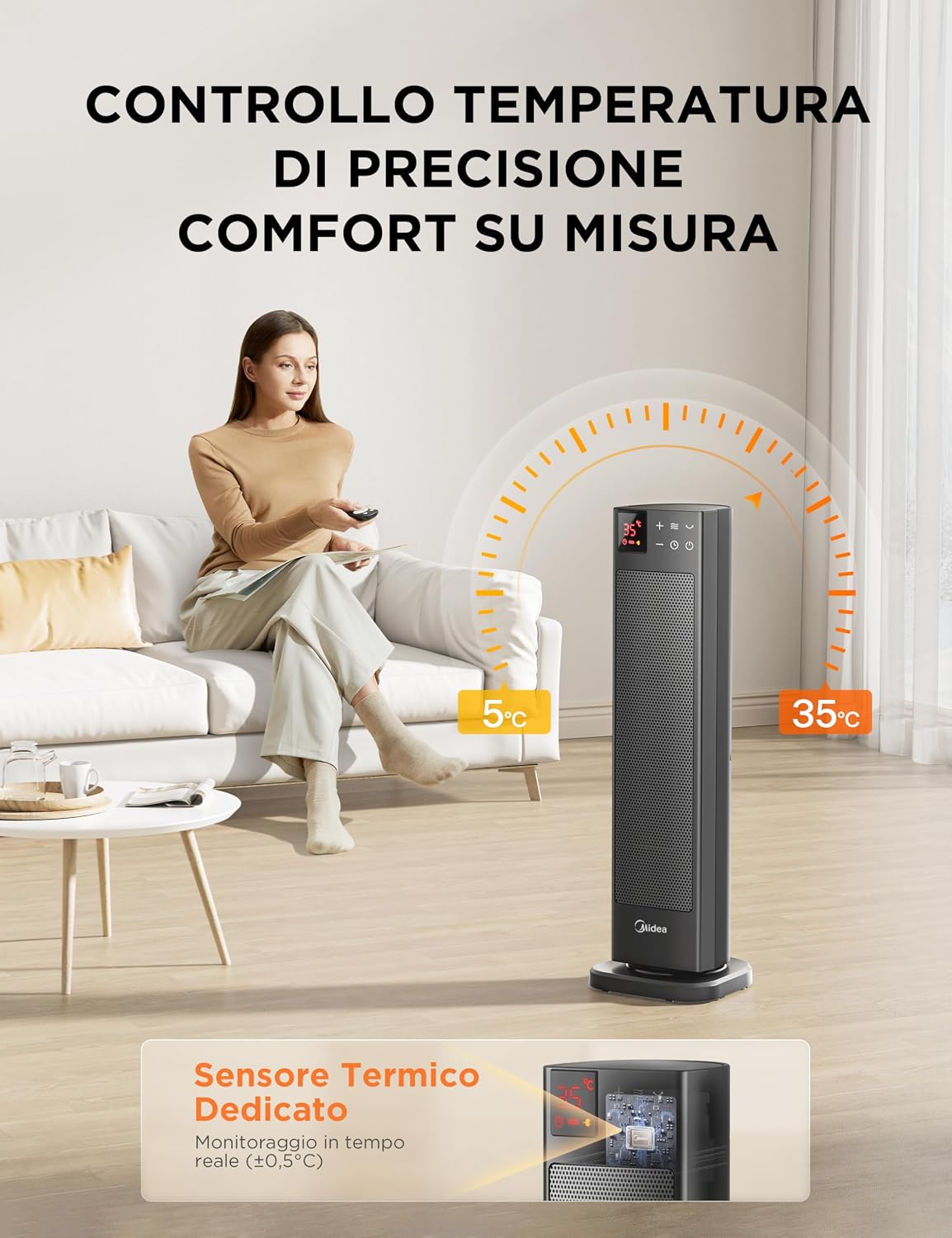 Thumbnail 6 de Midea NTH20-22ERSE Stufa elettrica 2000W