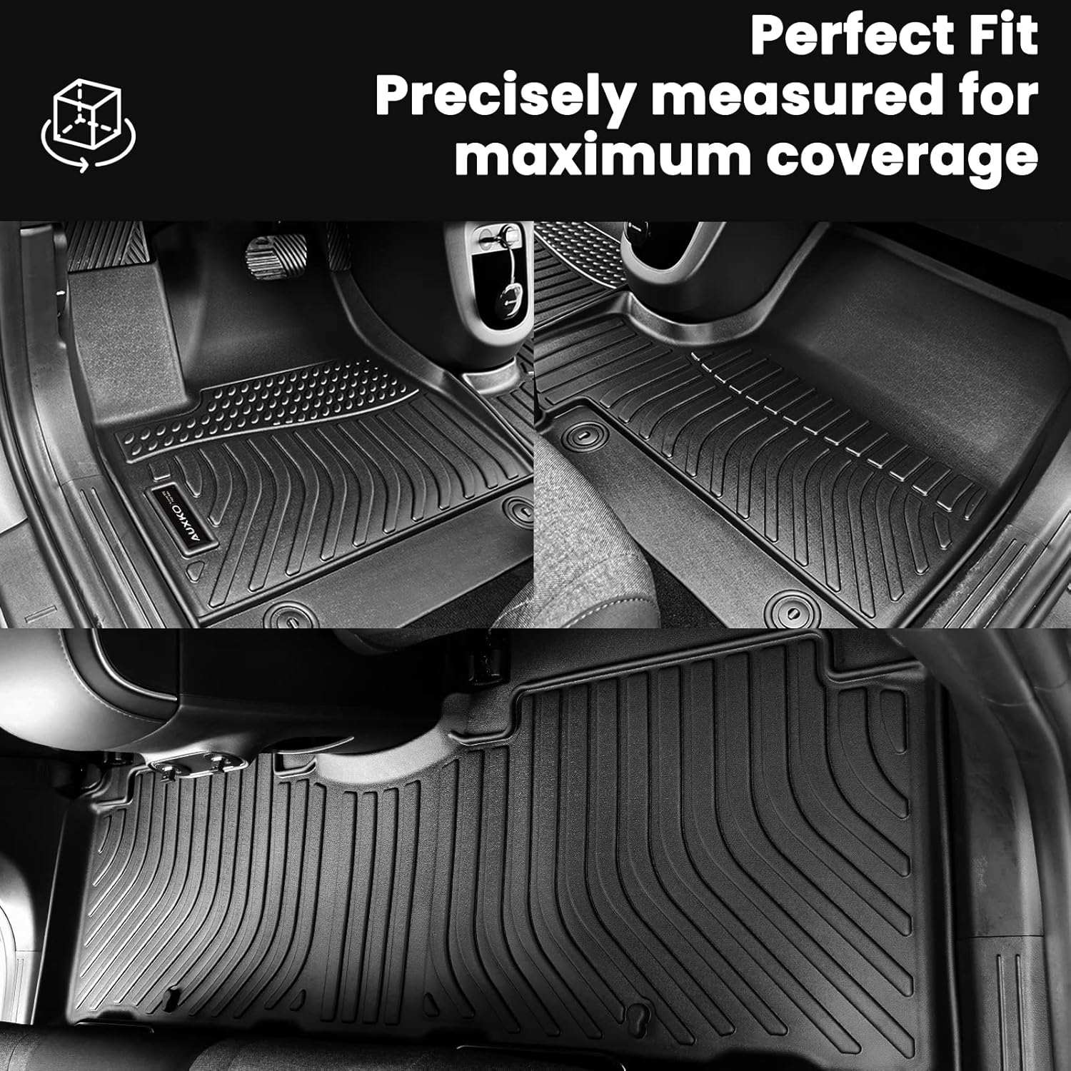 Thumbnail 3 de Auxko All Weather Floor Mats for Toyota Tacoma XtraCab/Double Cab (2024–2026) – Front Row, Automatic & Hybrid Compatible