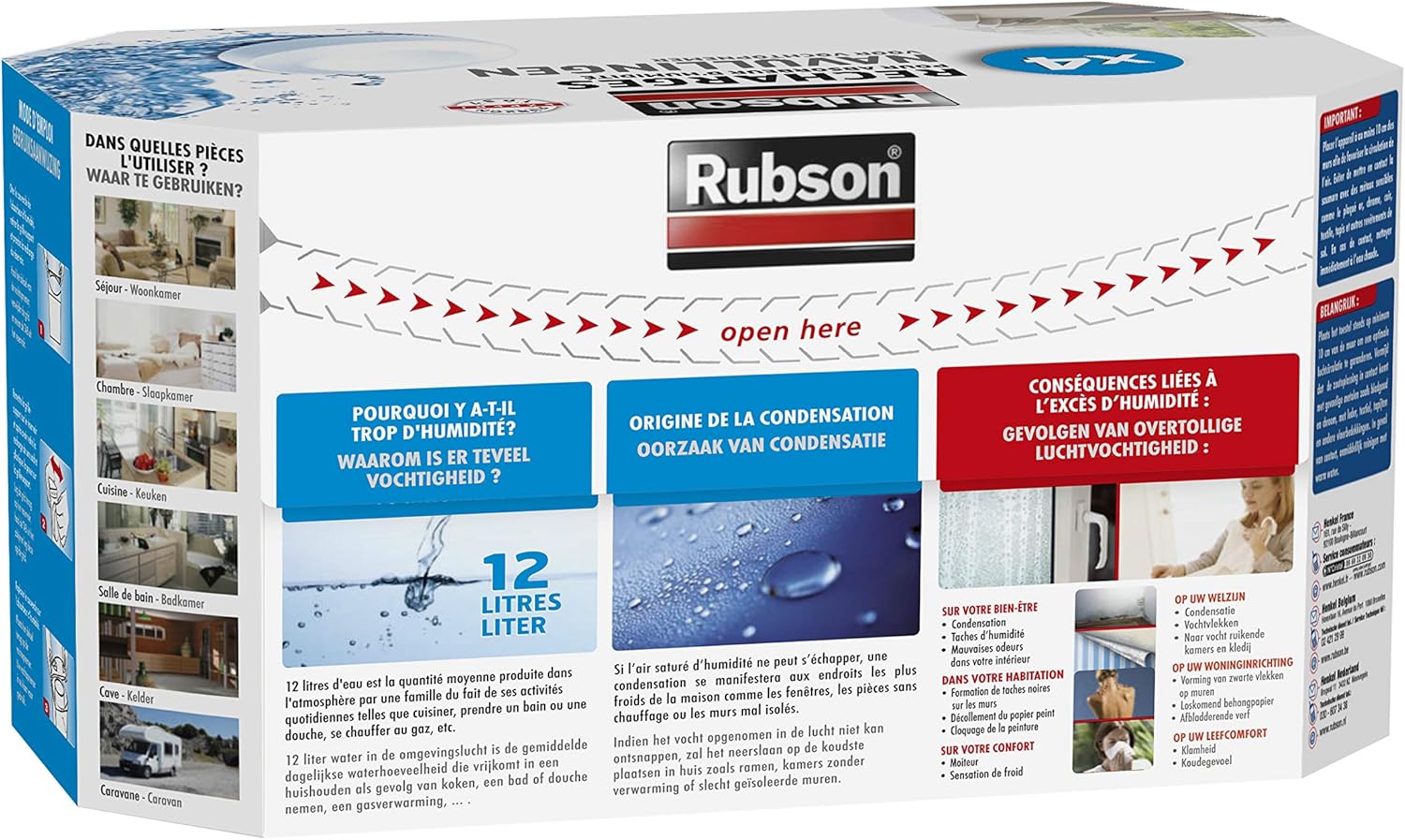 Thumbnail 1 de Rubson Recharge Tab Basic 1852170, ricariche per deumidificatore (4 pezzi) bianche