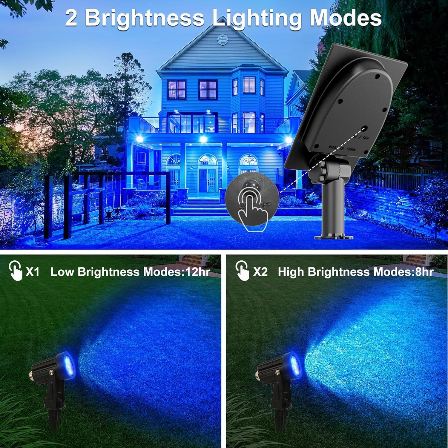 Thumbnail 5 de CORESLUX LED Solar Spotlight Lights for Outdoor Garden – Blue