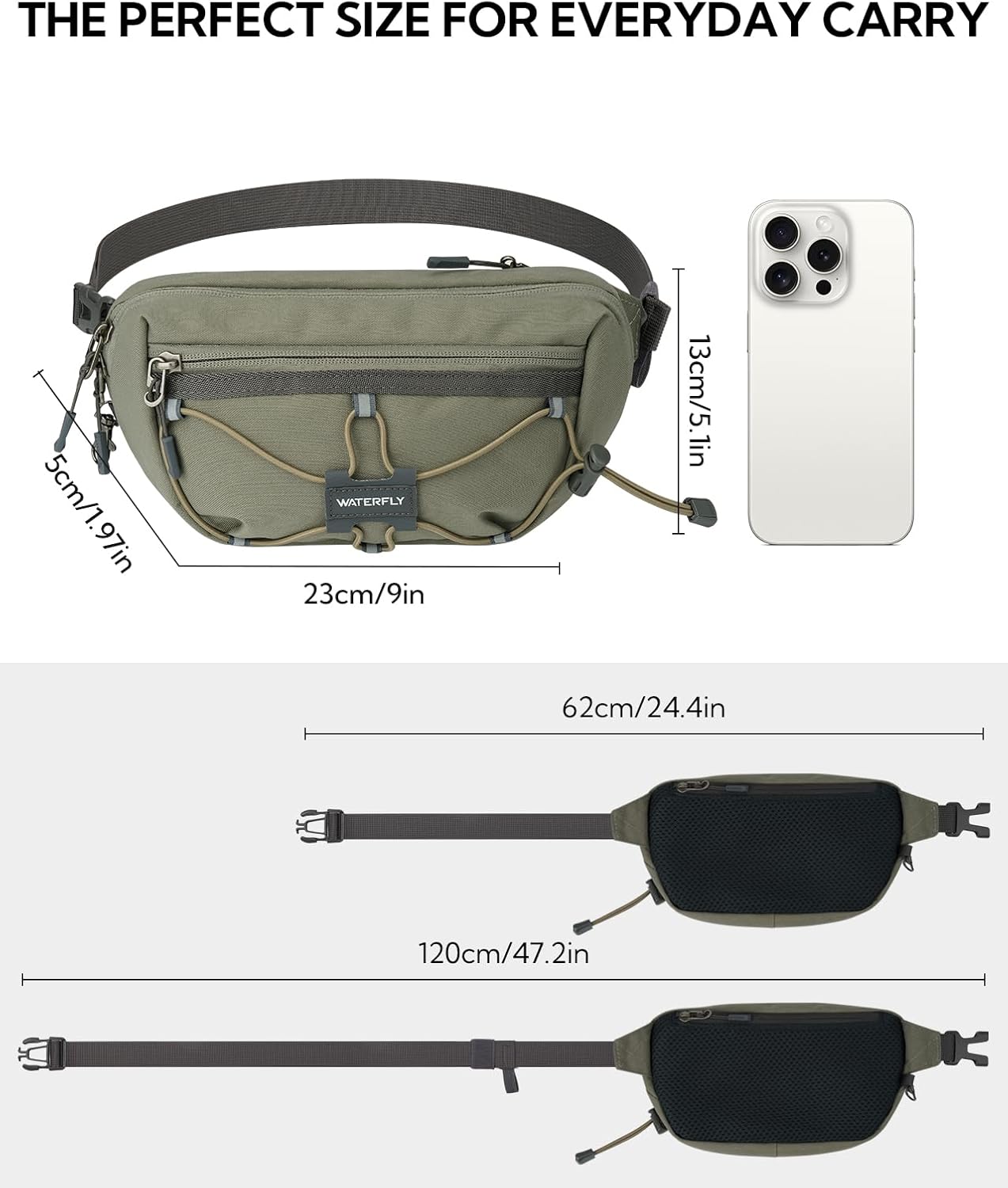 Thumbnail 2 de Waterfly Bum Bag Fanny Pack: Versatile Waist Bag with RFID Protection