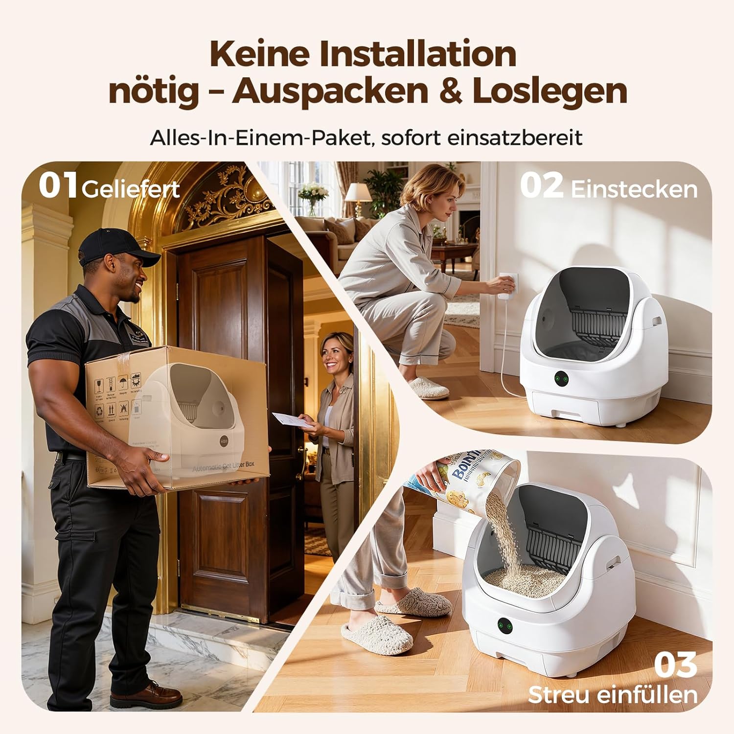 Thumbnail 6 de Ellenpent Elektrische Katzentoilette Selbstreinigend 9 Liter