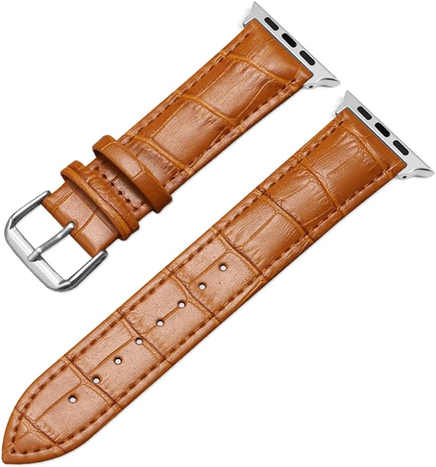 Thumbnail 1 de SZYXMY Leather Apple Watch Bands (49mm–38mm) Alligator-Embossed Leather Replacement Straps