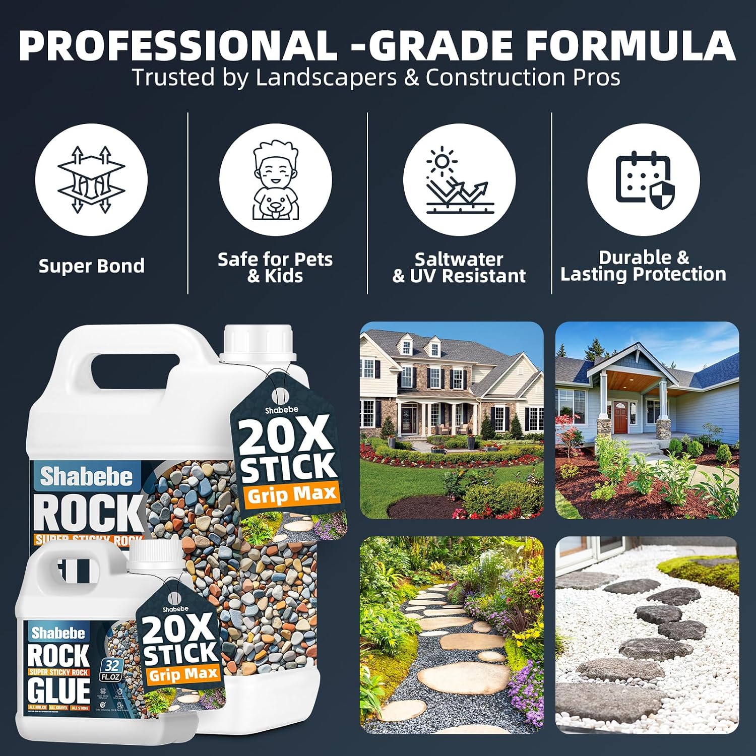 Detalle 2 de Shabebe Rock Glue for Landscaping, 2-Gallon Gravel and Mulch Binder